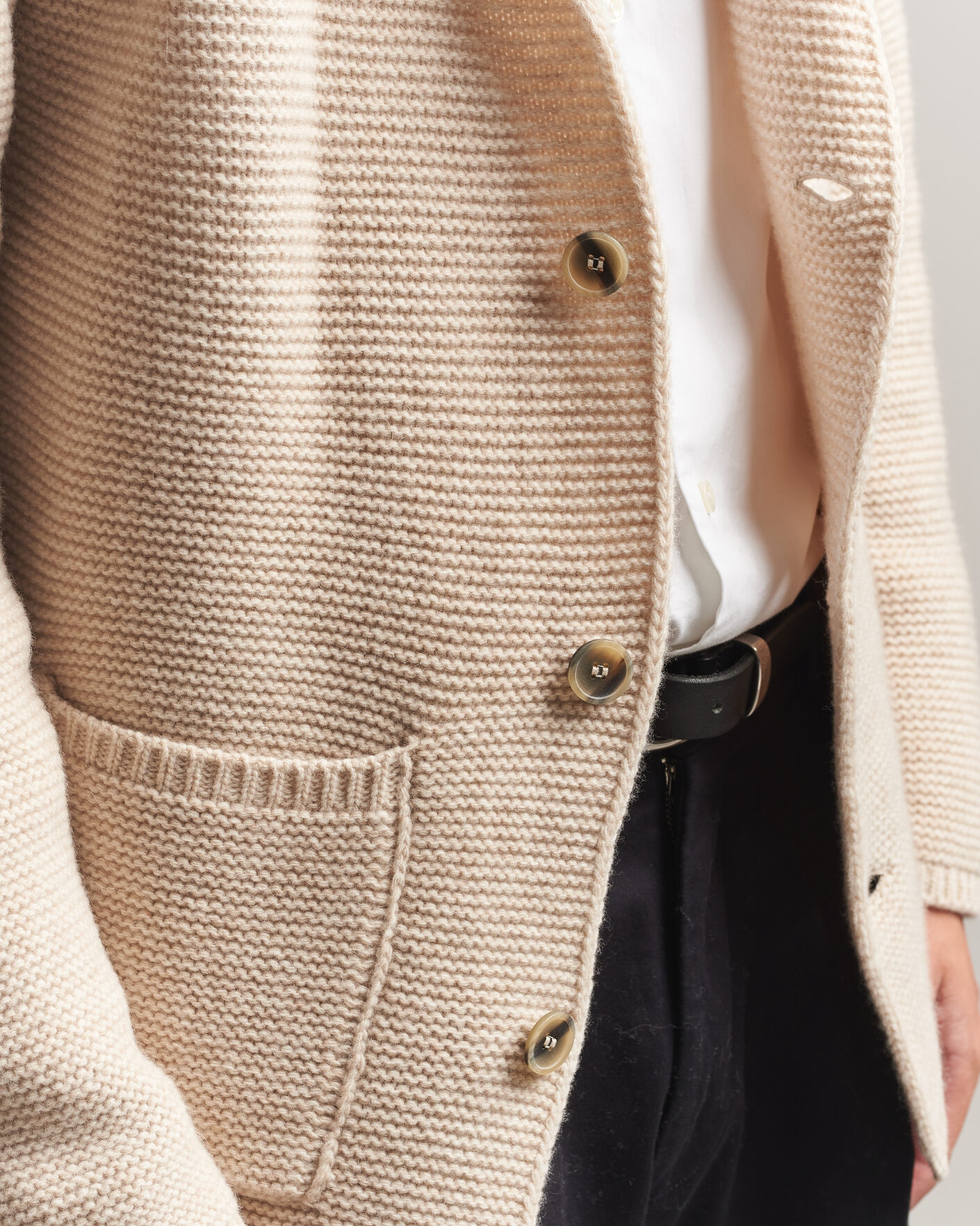 Herren | Pullover | Altea | Wool Cardigan Jacket Beige