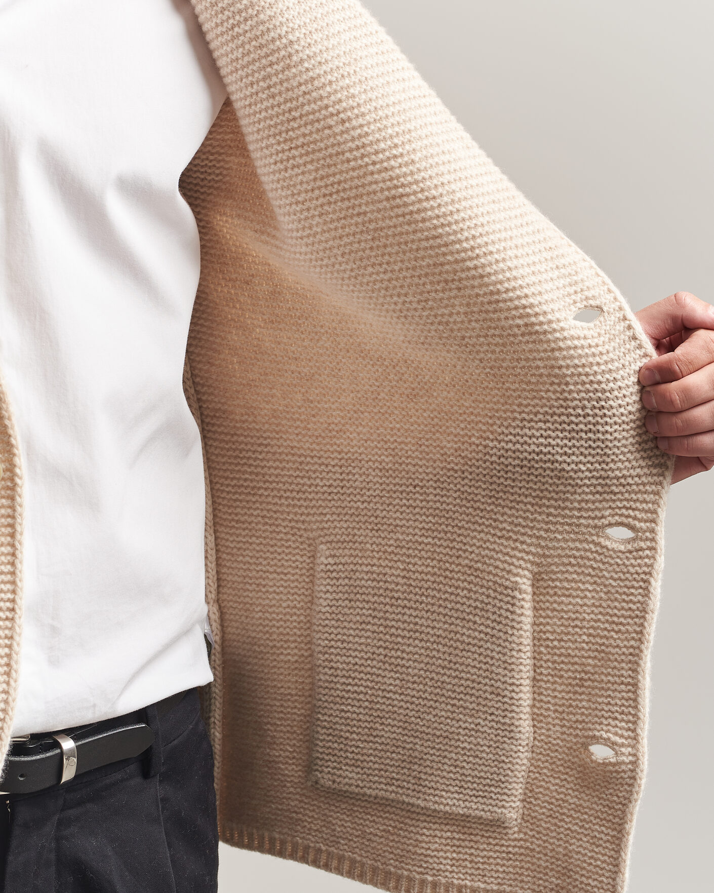 Herren | Pullover | Altea | Wool Cardigan Jacket Beige