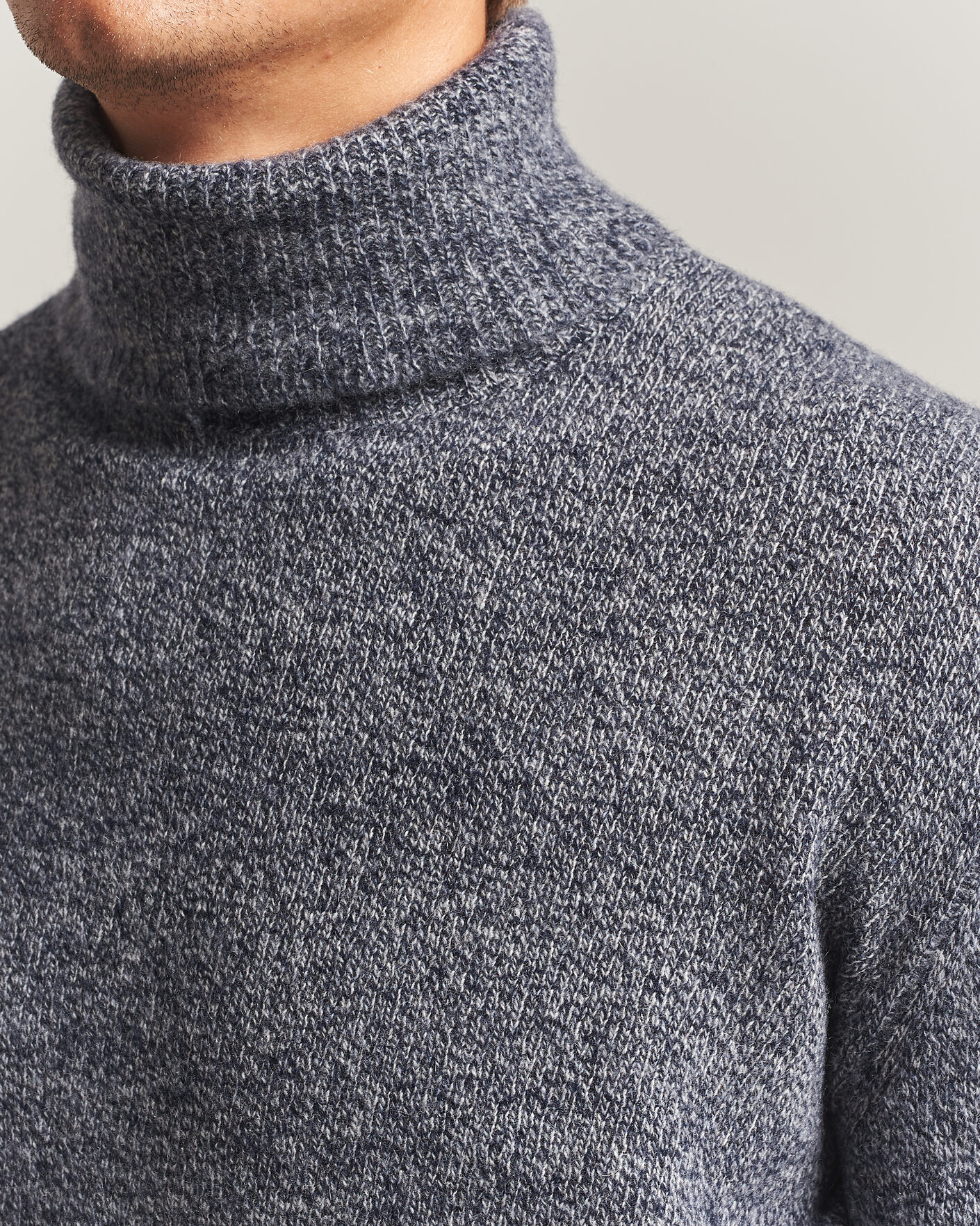 Herren | Pullover | Altea | Cloud Cashmere Blend Rollneck Navy Melange