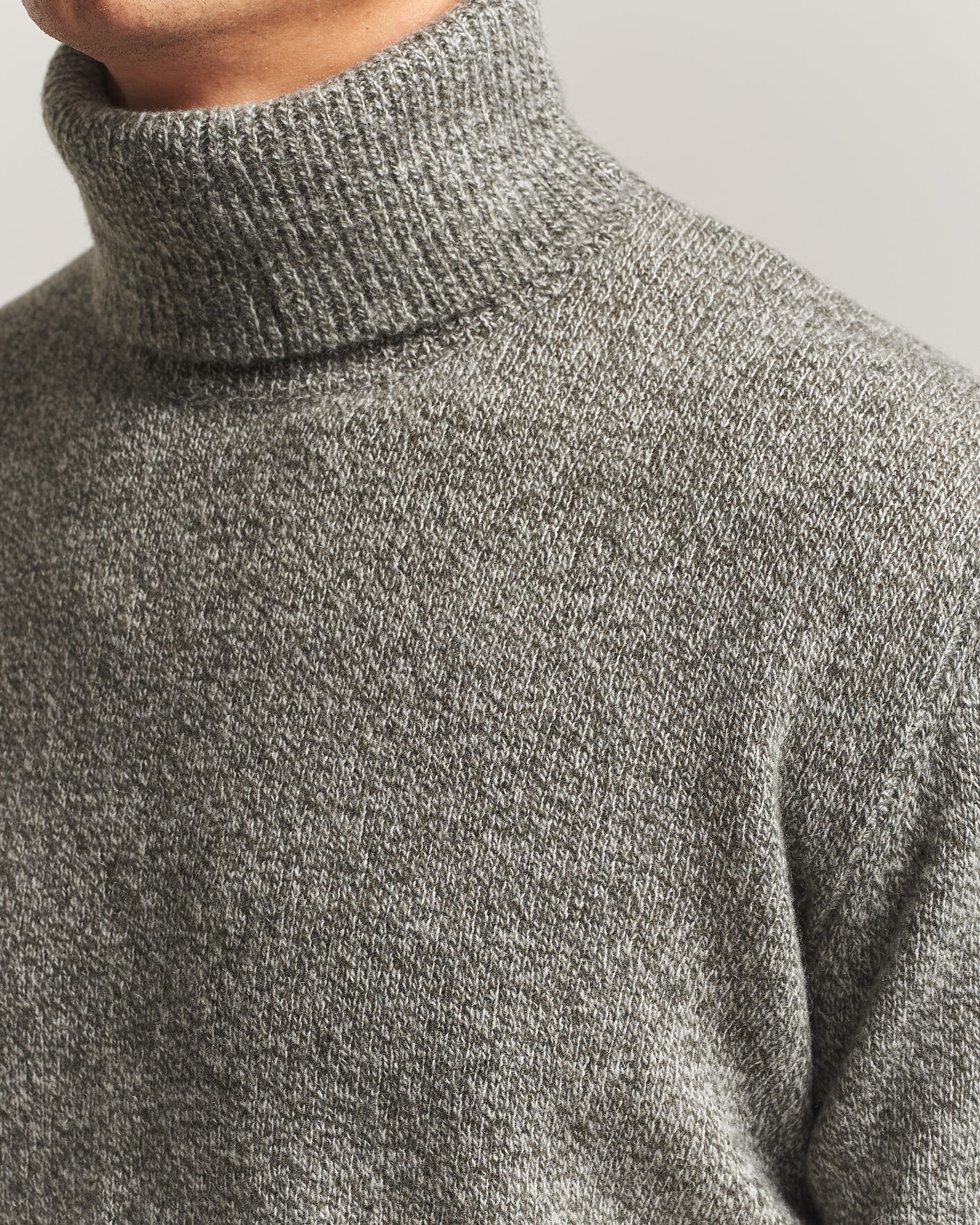 Herren | Pullover | Altea | Cloud Cashmere Blend Rollneck Green Melange