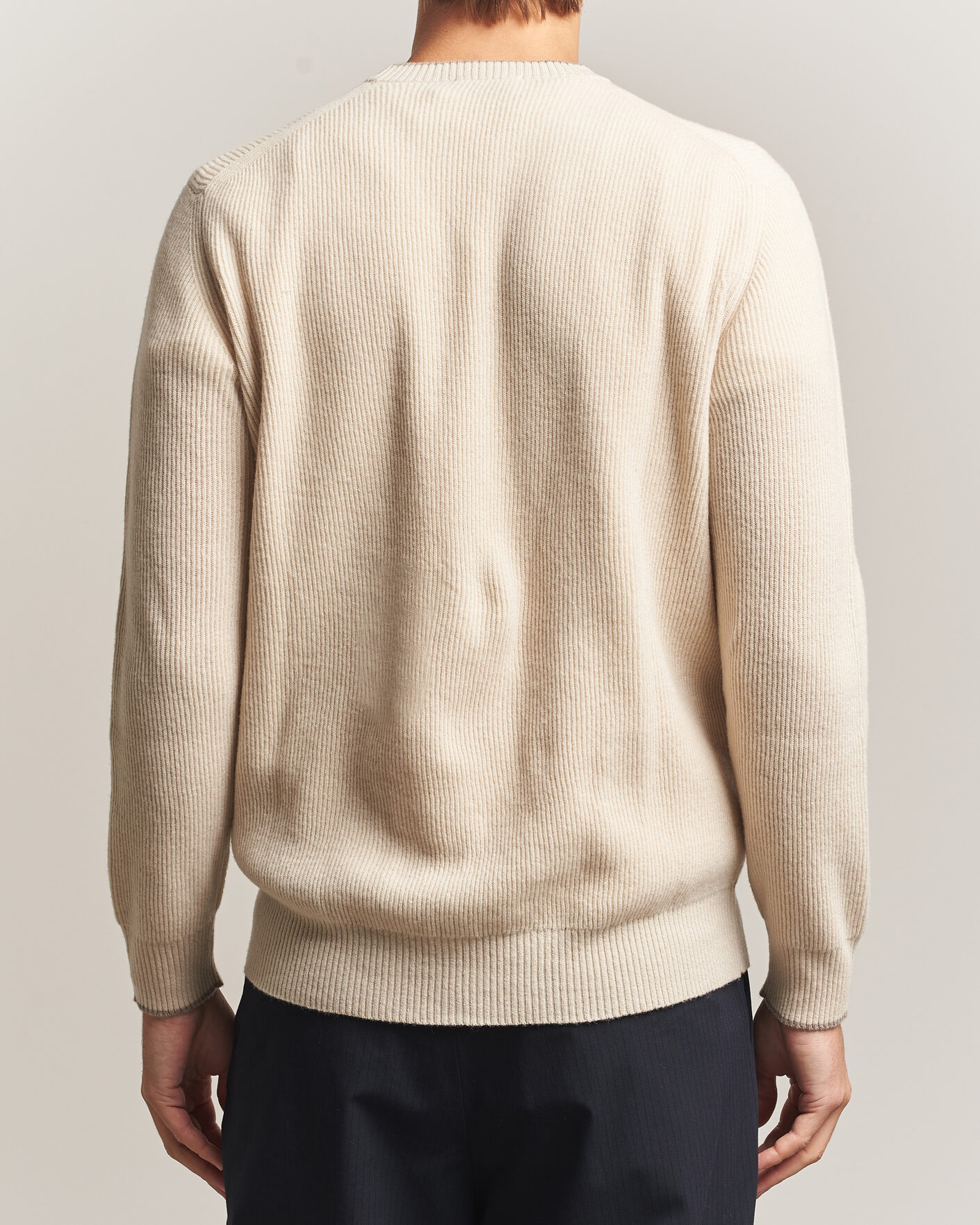 Herren | Pullover | Altea | Rib Wool Raglan Sweater Cream