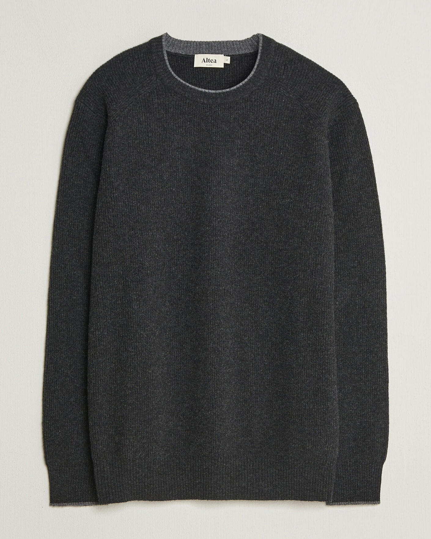 Herren | Pullover | Altea | Rib Wool Raglan Sweater Charcoal