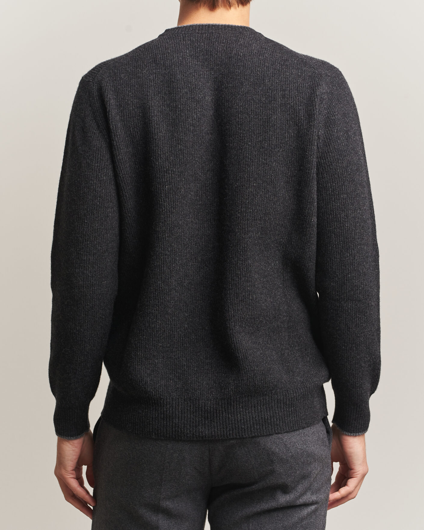 Herren | Pullover | Altea | Rib Wool Raglan Sweater Charcoal