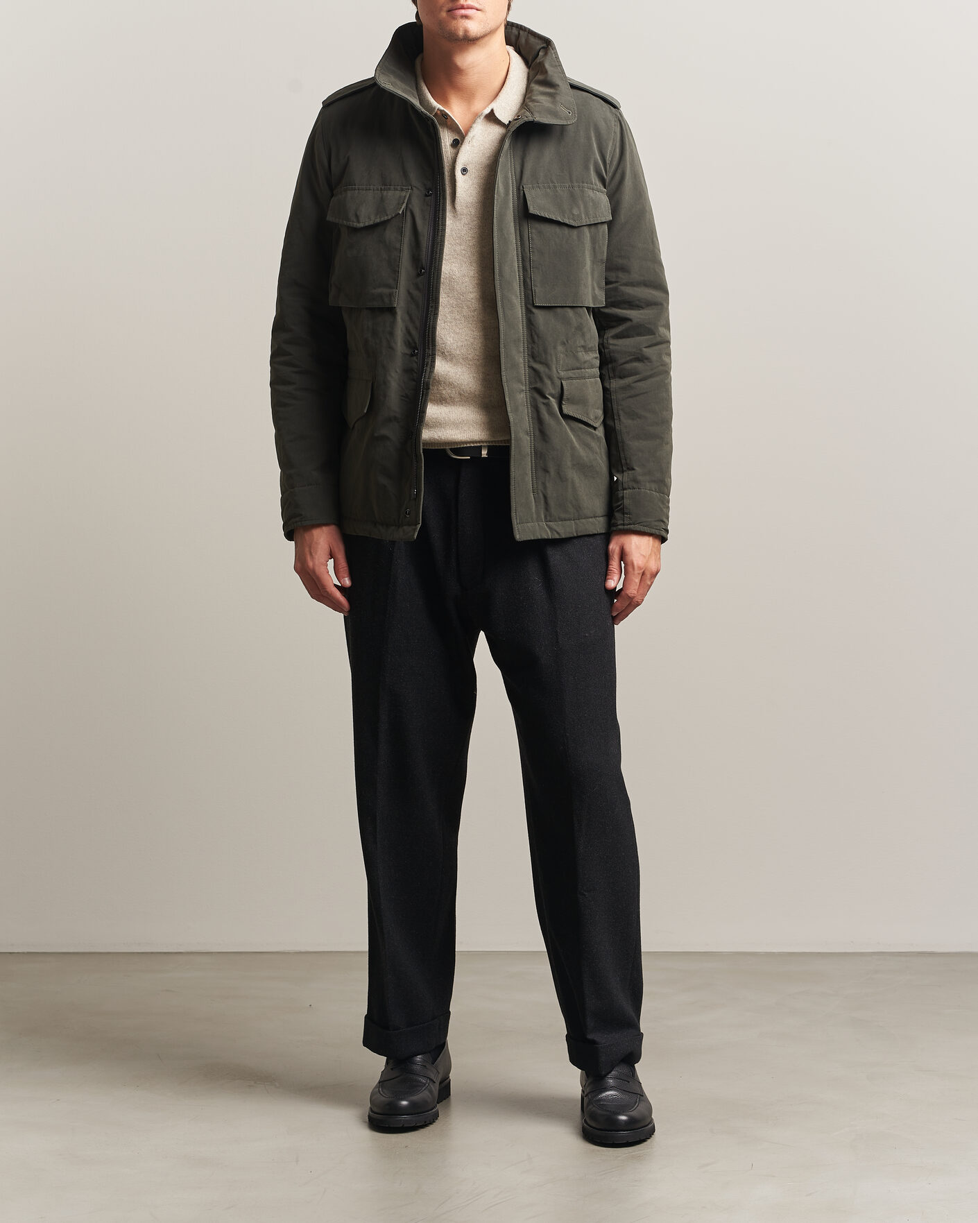 Herren | Jacken | Aspesi | Lined Cotton Field Jacket Grey