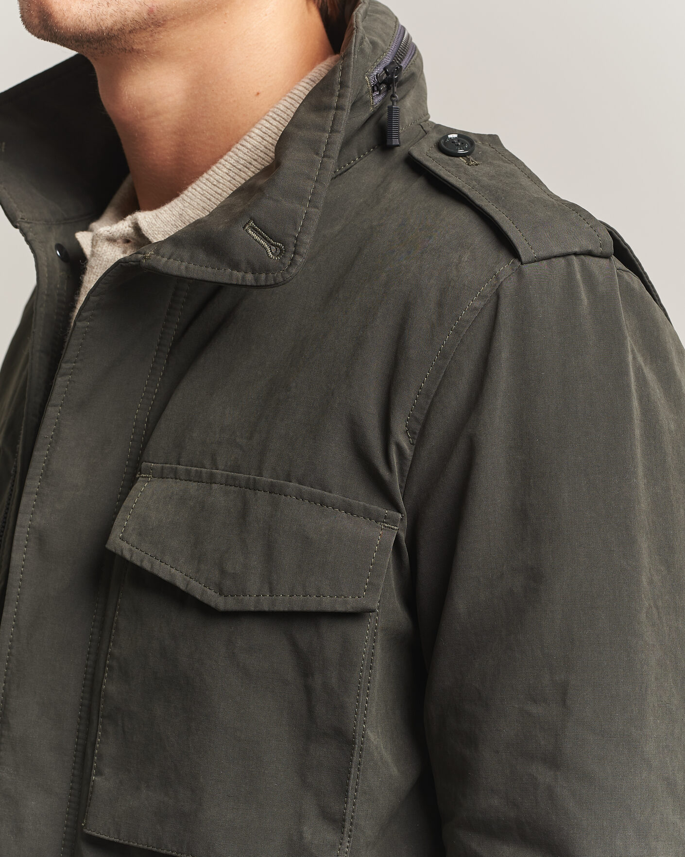 Herren | Jacken | Aspesi | Lined Cotton Field Jacket Grey