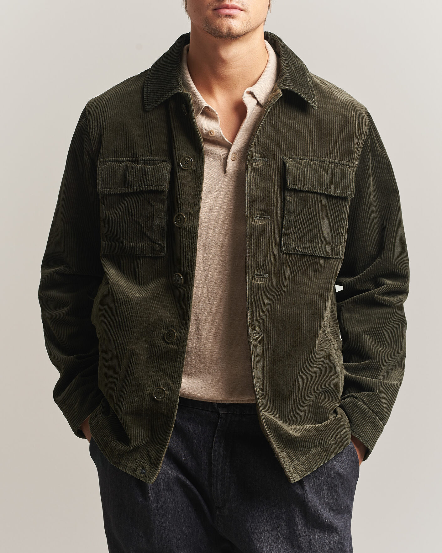 Herren | Jacken | Aspesi | Tigre Corduroy Shirt Jacket Military