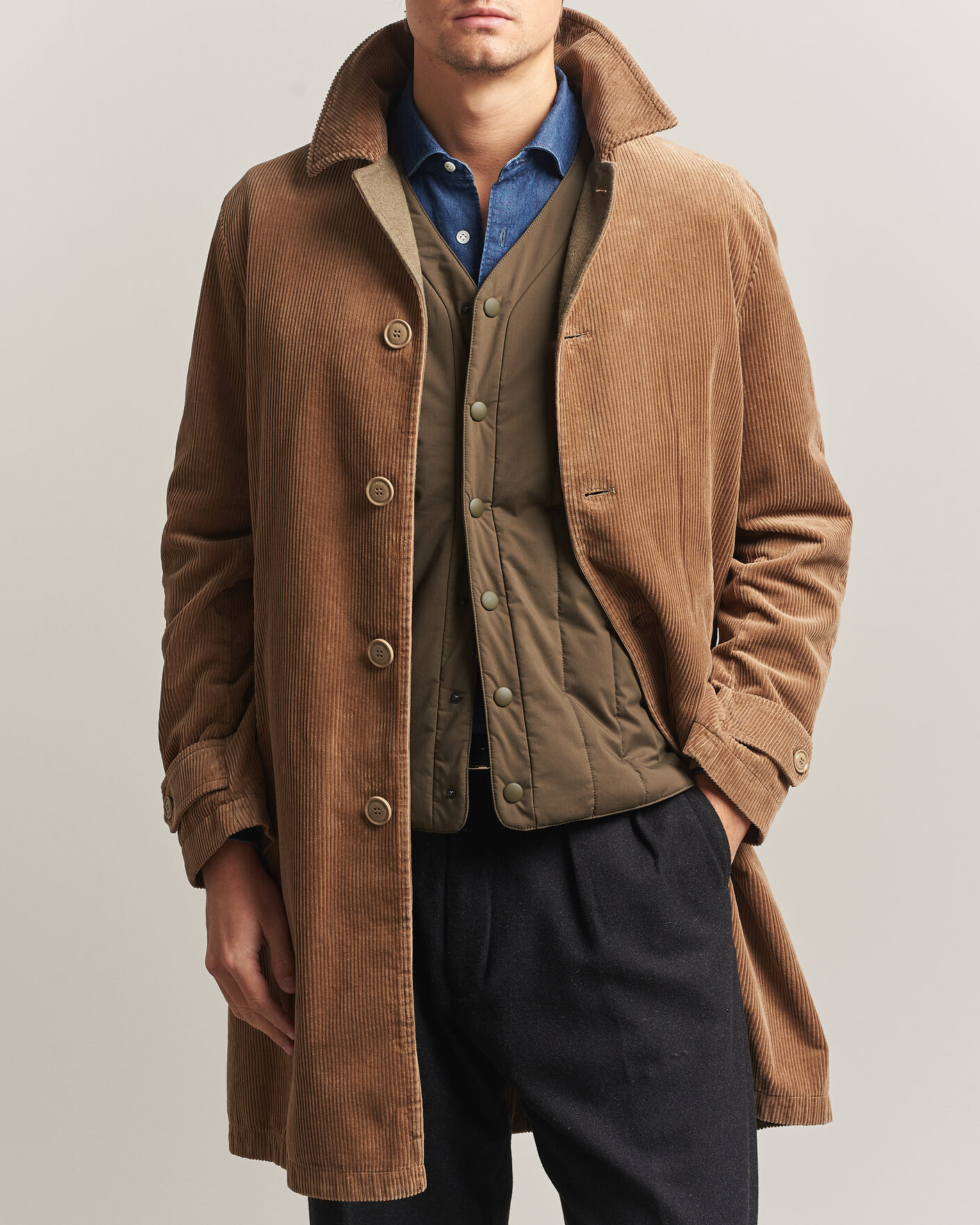 Herren | Jacken | Aspesi | Corduroy Raglan Coat Beige