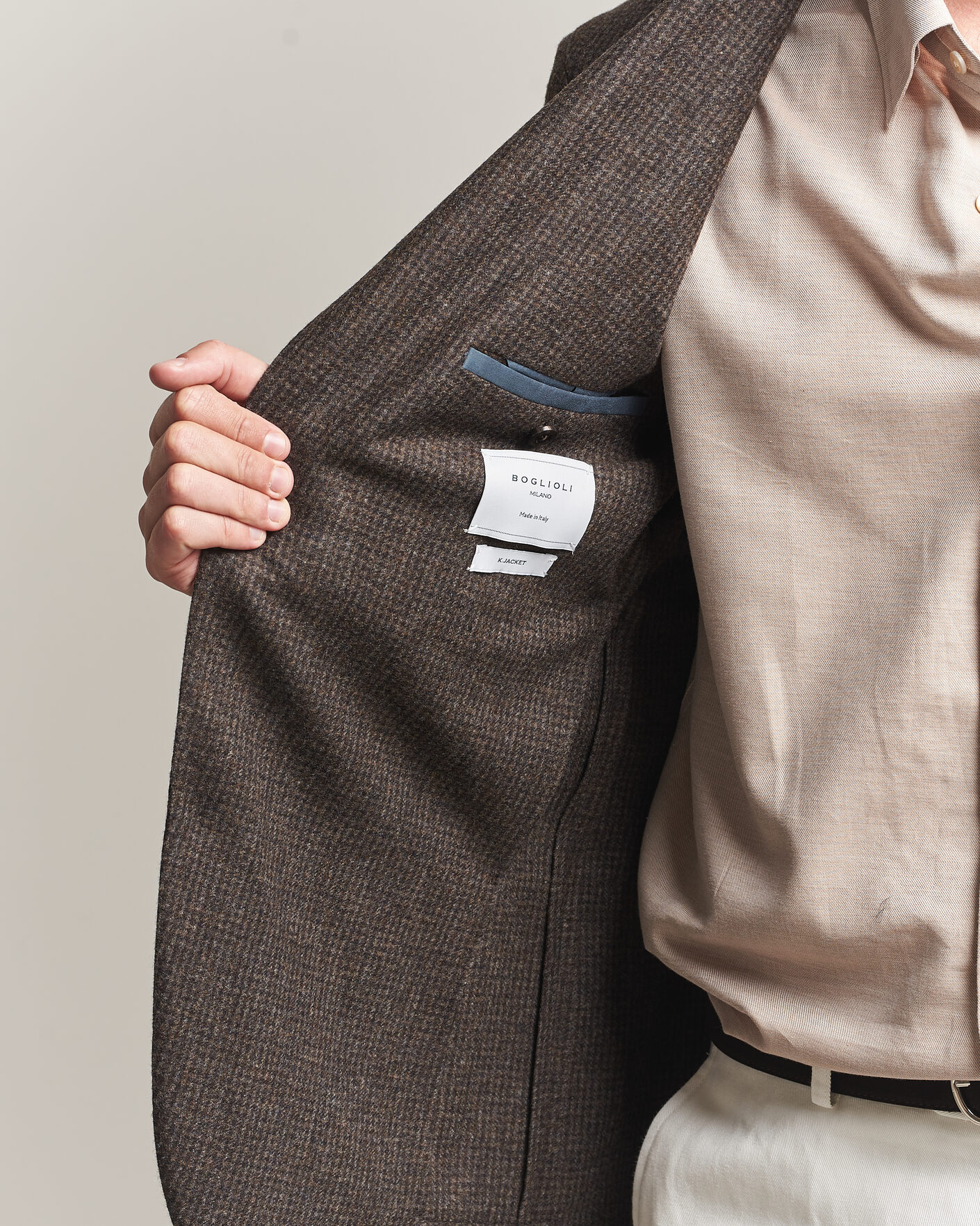 Herren | Sakkos | Boglioli | K Jacket Wool Houndstooth Blazer Dark Brown