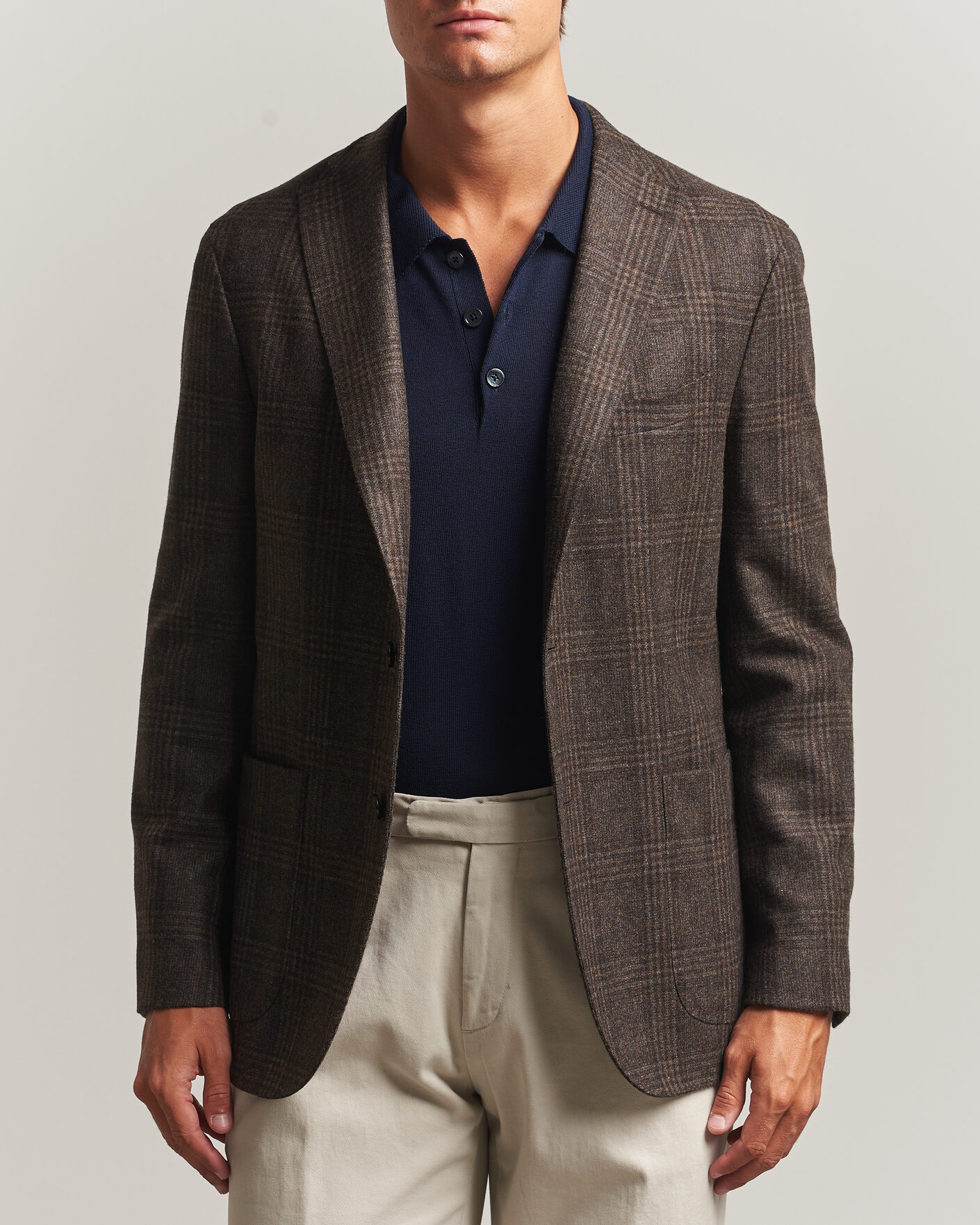 Herren | Sakkos | Boglioli | K Jacket Wool Check Blazer Dark Brown