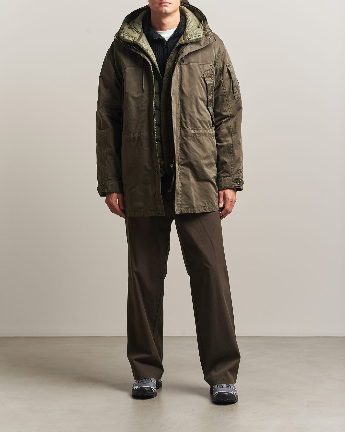 Herren | Jacken | C.P. Company | Micro Kei 2 in 1 Nylon Parka Olive