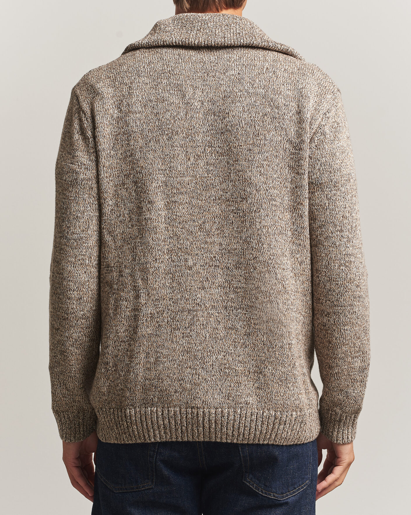 Herren | Pullover | KnowledgeCotton Apparel | Heavy Knitted Half Zip Brown