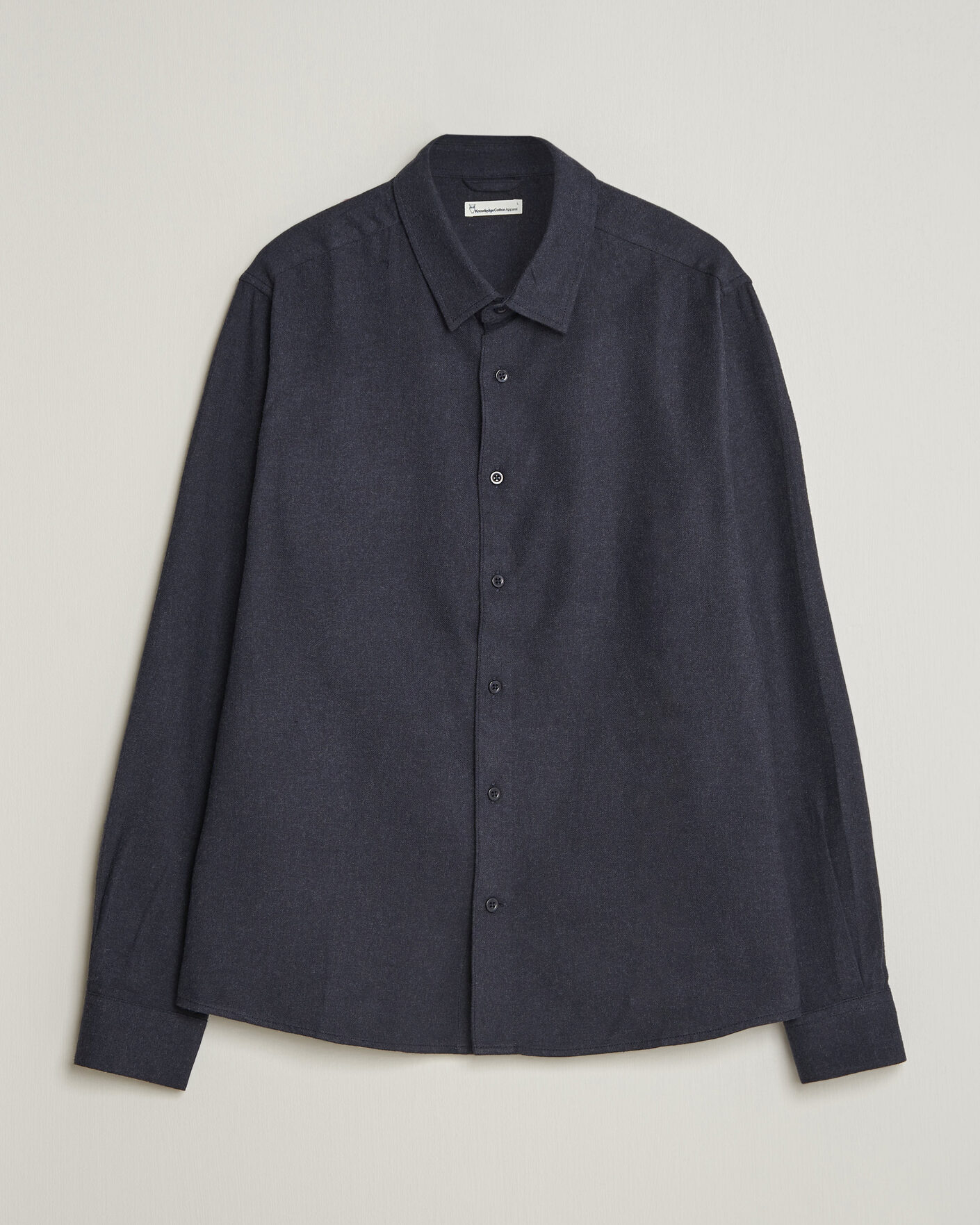 Herren | Hemden | KnowledgeCotton Apparel | Regular Fit Melange Flannel Shirt Navy