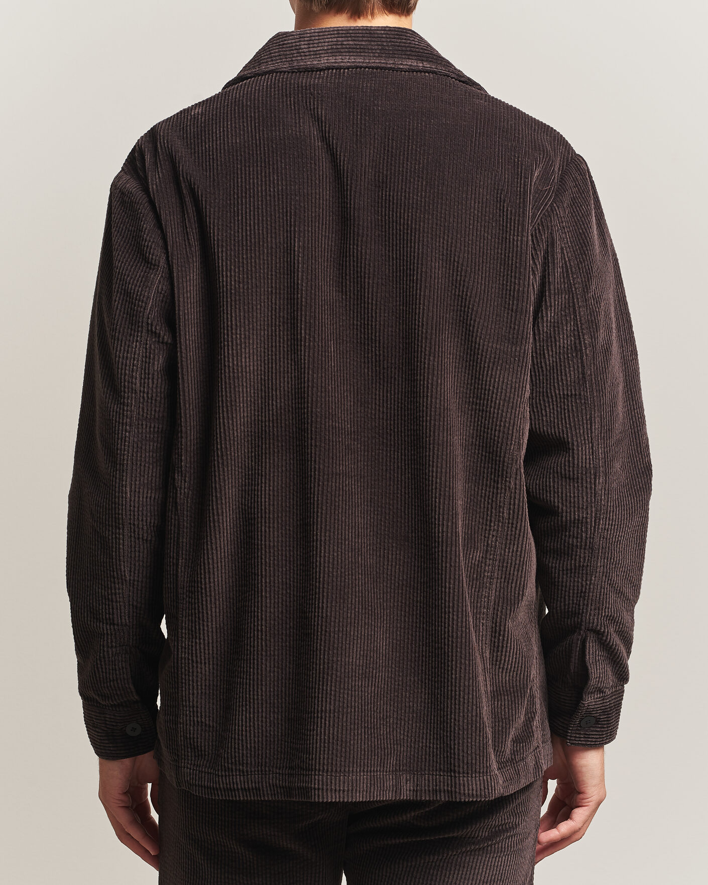 Herren | Hemden | KnowledgeCotton Apparel | Cotton Corduroy Overshirt Chocolate