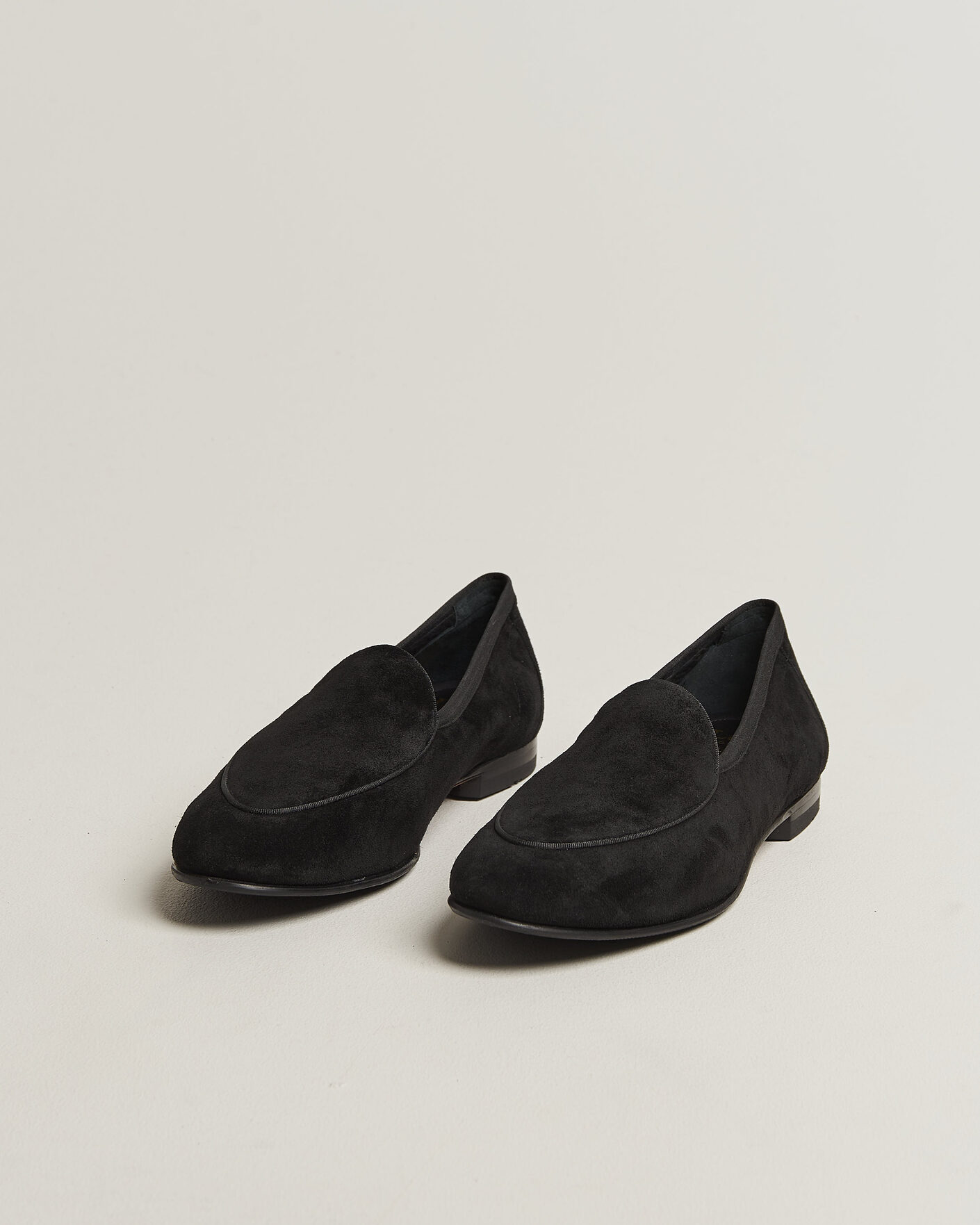 Herren | Loafer | Loake 1880 | Belgrave Black Suede Belgian Loafer Black