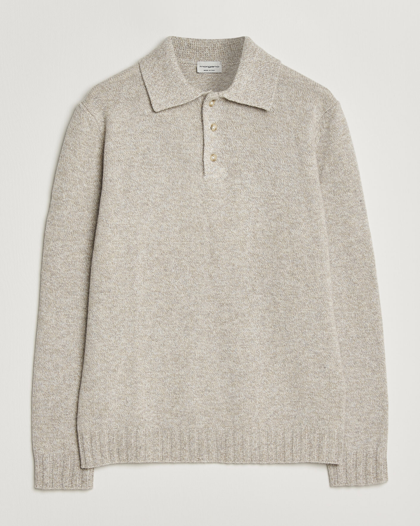 Herren | Pullover | Morgano | Wool/Cashmere Knitted Polo Beige