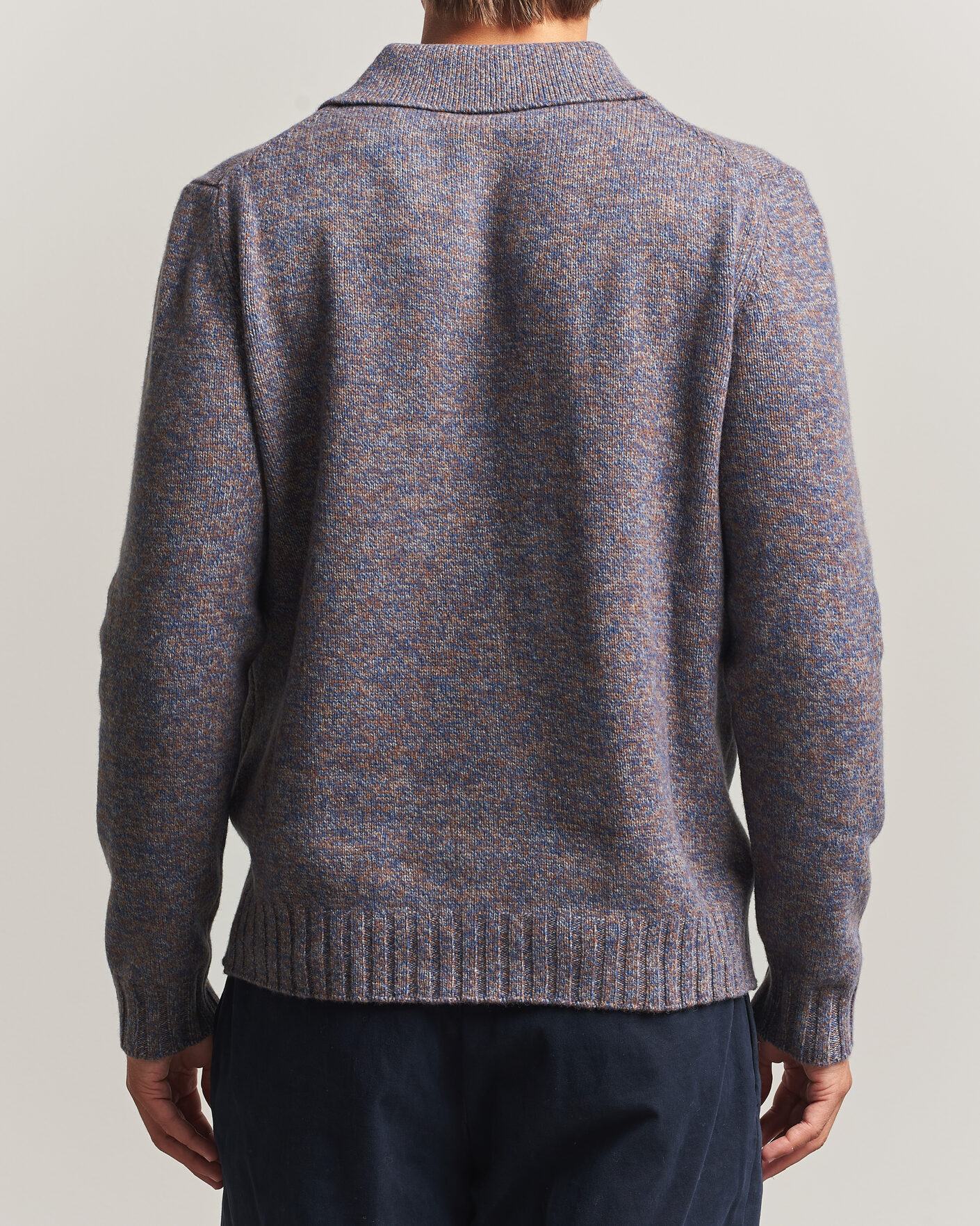 Herren | Pullover | Morgano | Wool/Cashmere Knitted Polo Blue