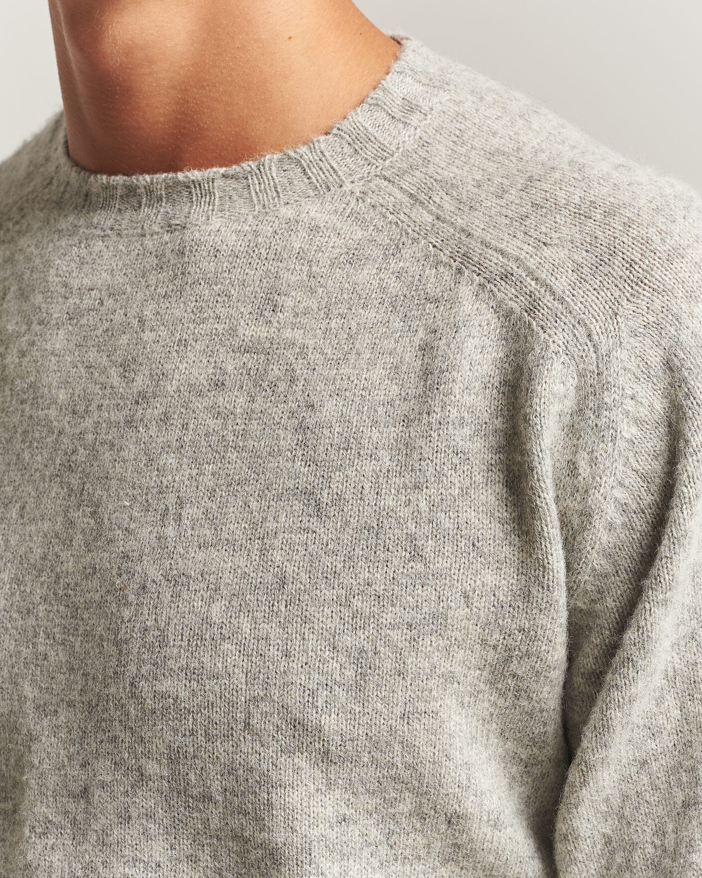 Herren | Pullover | Morgano | Brushed Wool Crewneck Grey
