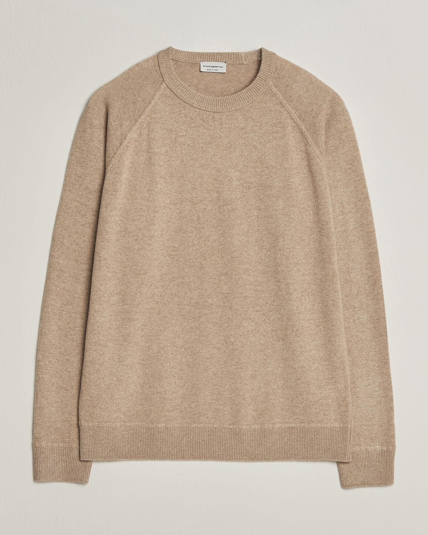 Herren | Pullover | Morgano | Wool/Cashmere Raglan Crew Beige