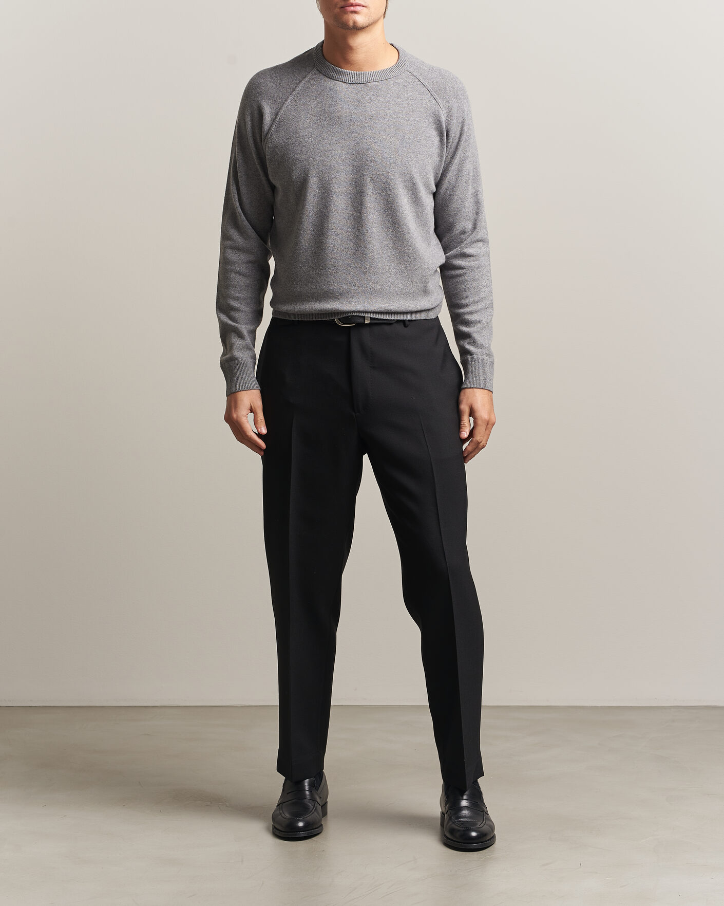 Herren | Pullover | Morgano | Wool/Cashmere Raglan Crew Grey