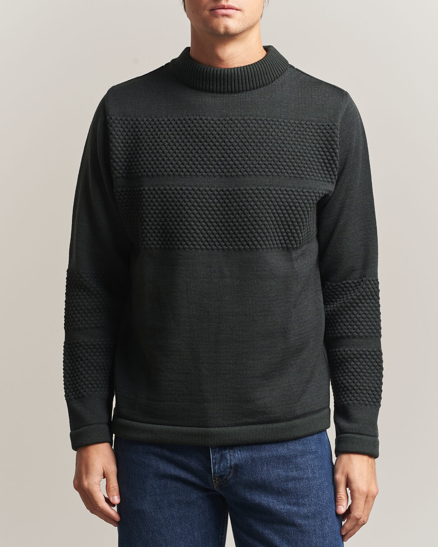 Herren | Pullover | S.N.S. Herning | Fisherman Mock Neck Terrain Green