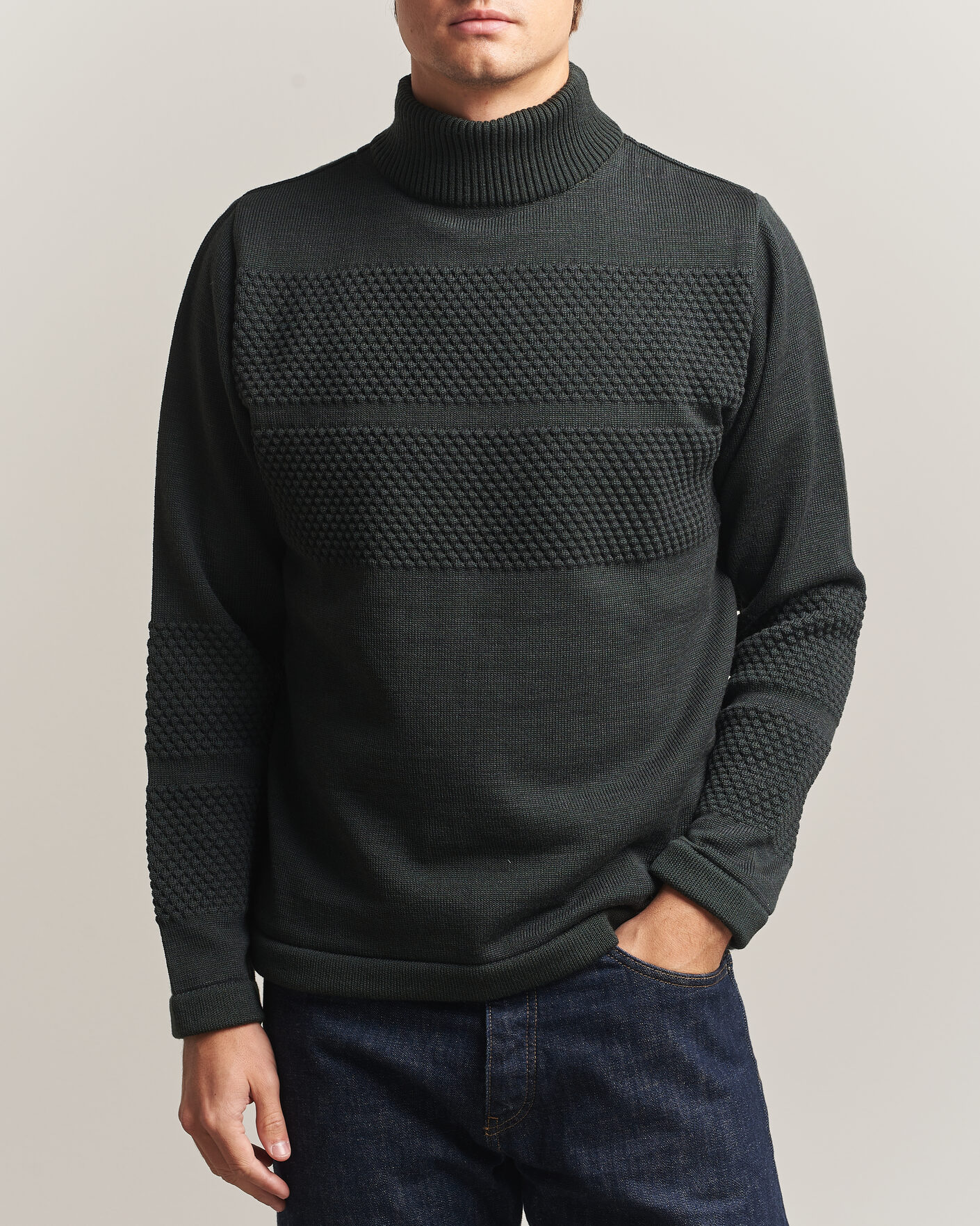 Herren | Pullover | S.N.S. Herning | Fisherman High Neck Terrain Green