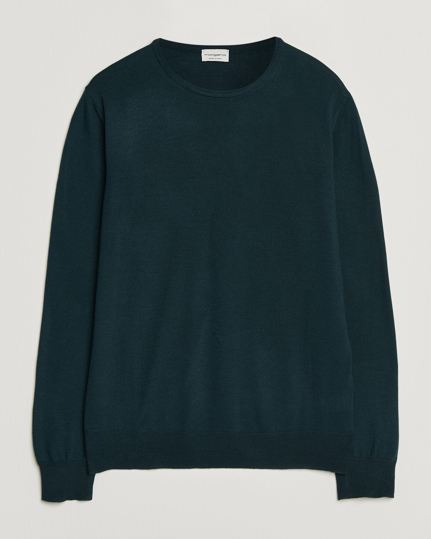 Herren | Pullover | Morgano | Extra Fine Merino Wool Crewneck Bottle Green