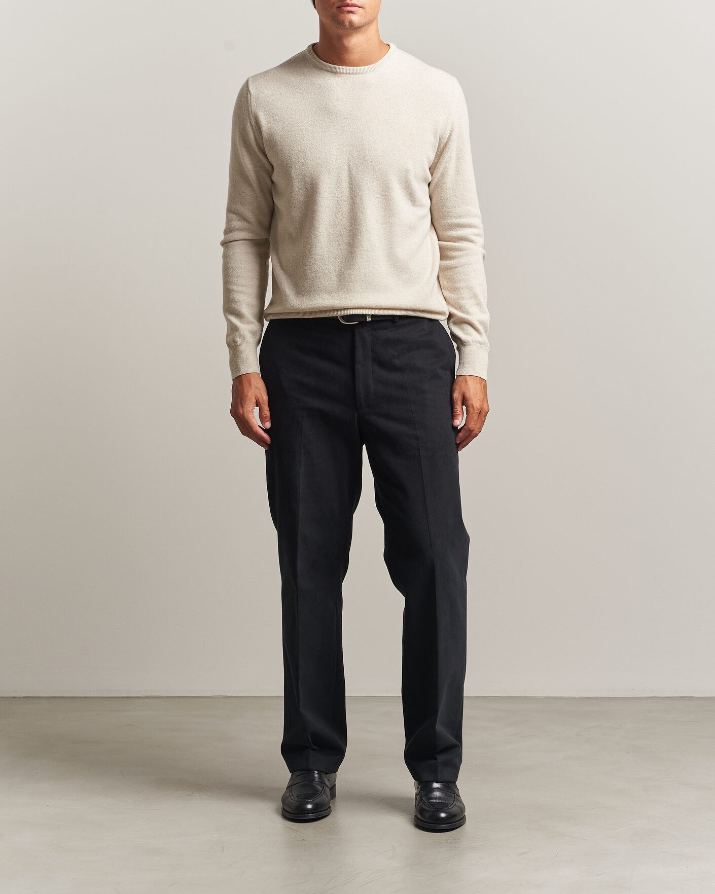 Herren | Pullover | Morgano | Wool/Cashmere Crewneck Beige