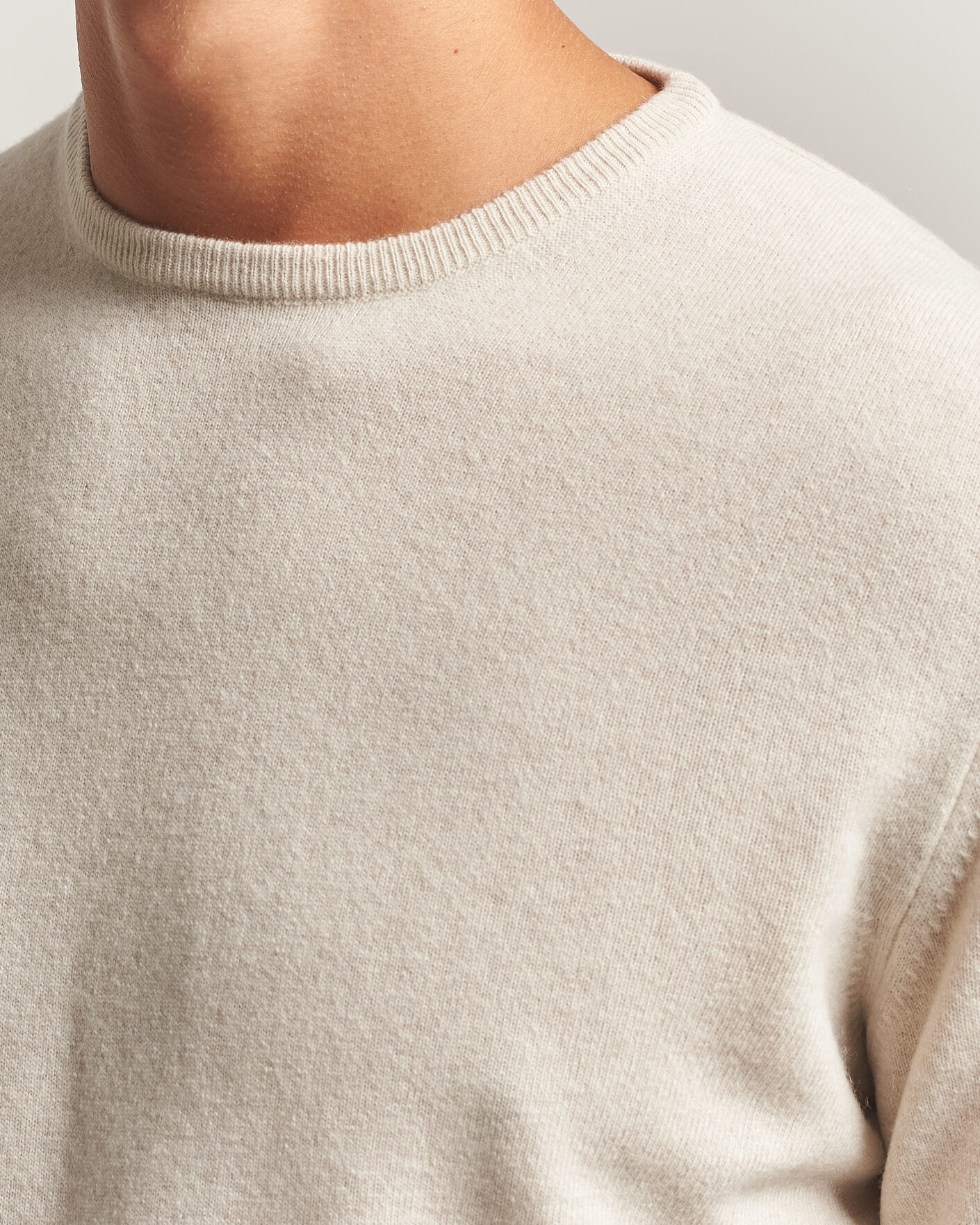 Herren | Pullover | Morgano | Wool/Cashmere Crewneck Beige