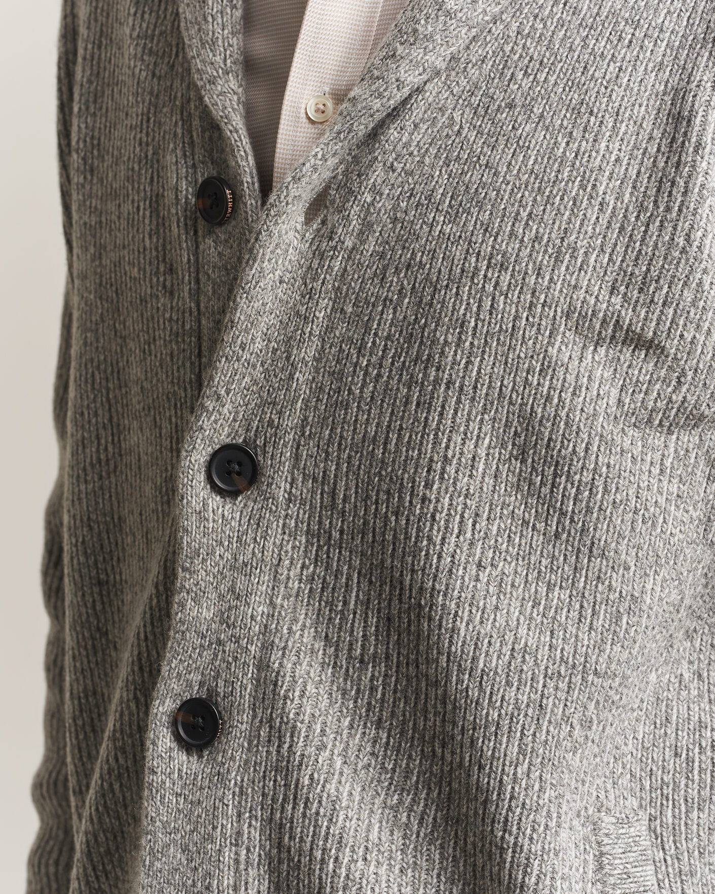 Herren | Pullover | Charles Tyrwhitt | Chunky Merino Shawl Neck Cardigan Grey