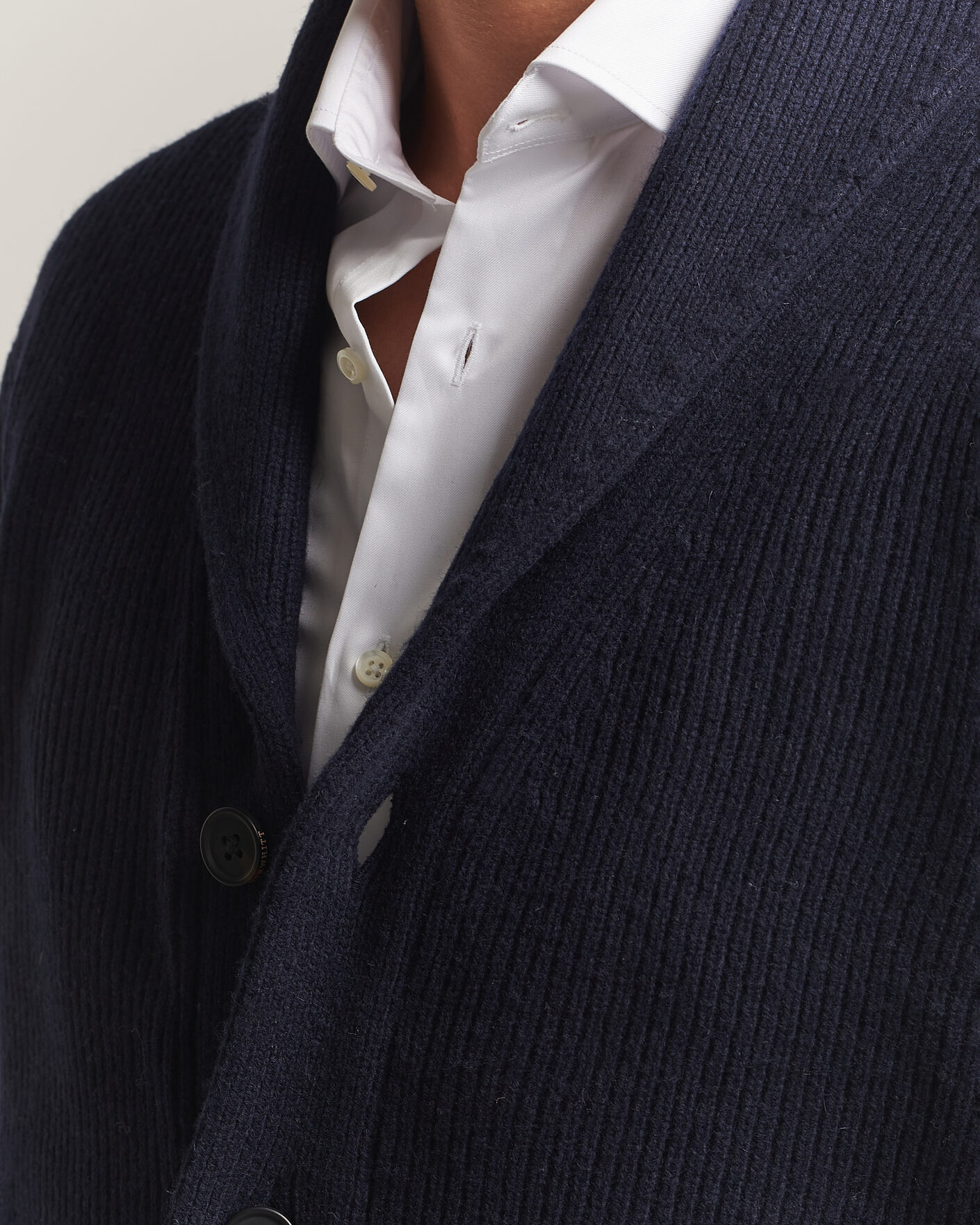 Herren | Pullover | Charles Tyrwhitt | Chunky Merino Shawl Neck Cardigan Navy