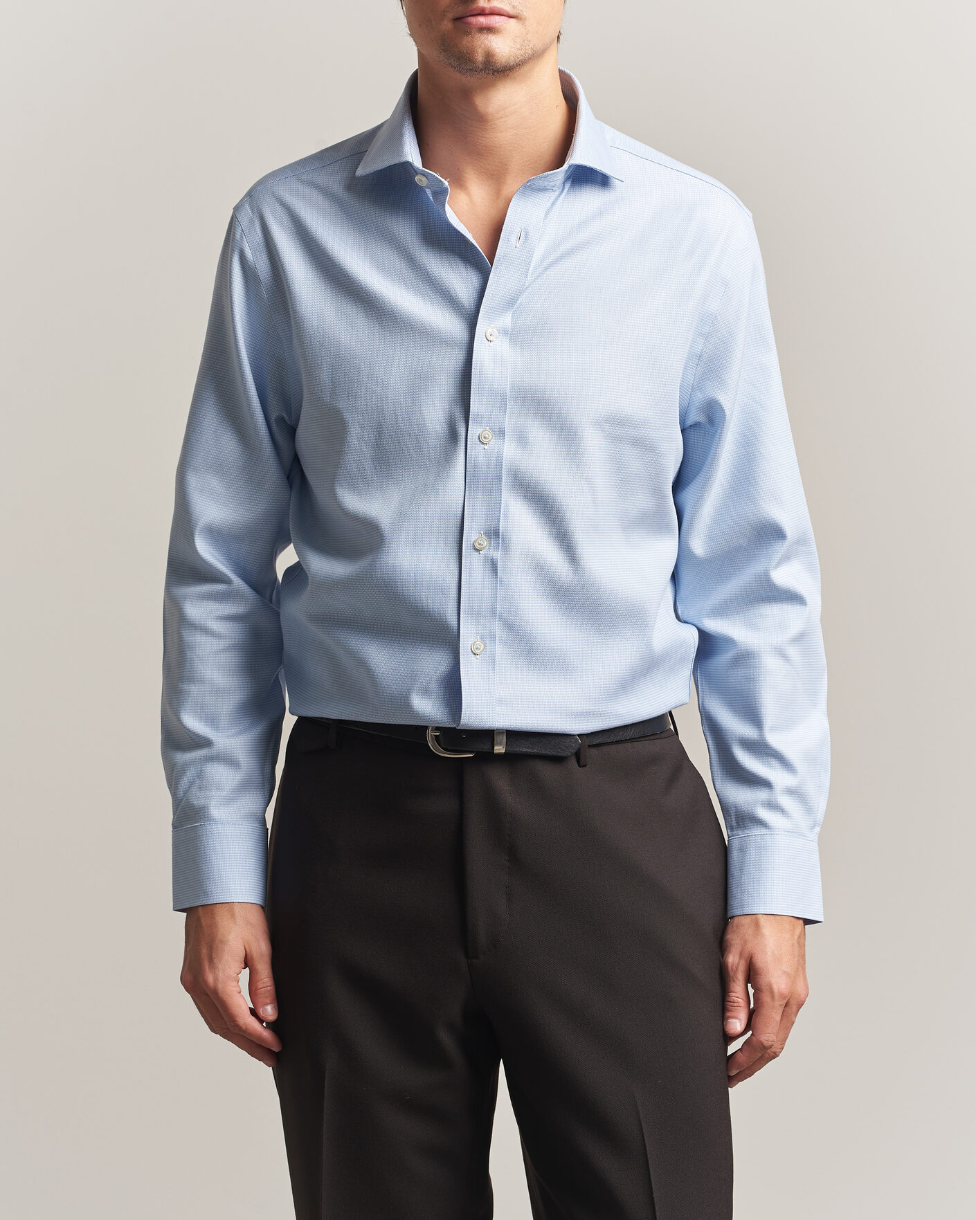 Herren | Hemden | Charles Tyrwhitt | Slim Fit Non Iron Trafalgar Weave Shirt Sky Blue