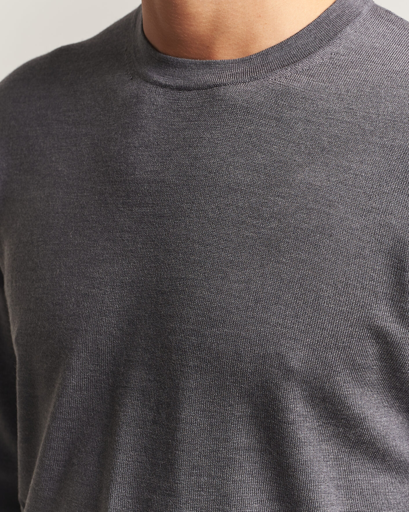Herren | Pullover | Charles Tyrwhitt | Pure Merino Crew Neck Jumper Grey