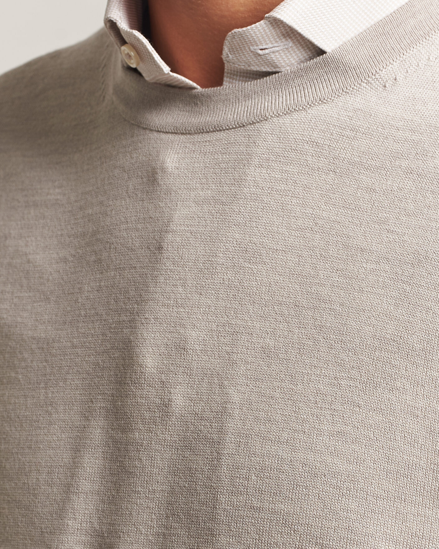Herren | Pullover | Charles Tyrwhitt | Pure Merino Crew Neck Jumper Limestone