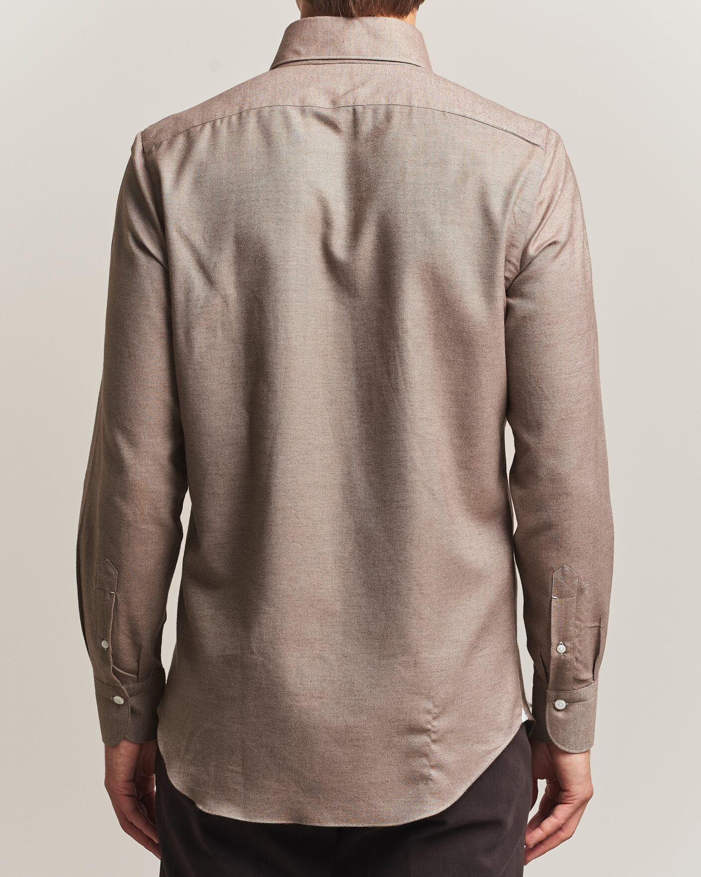 Herren | Hemden | Finamore Napoli | Milano Slim Cashmere BD Shirt Brown