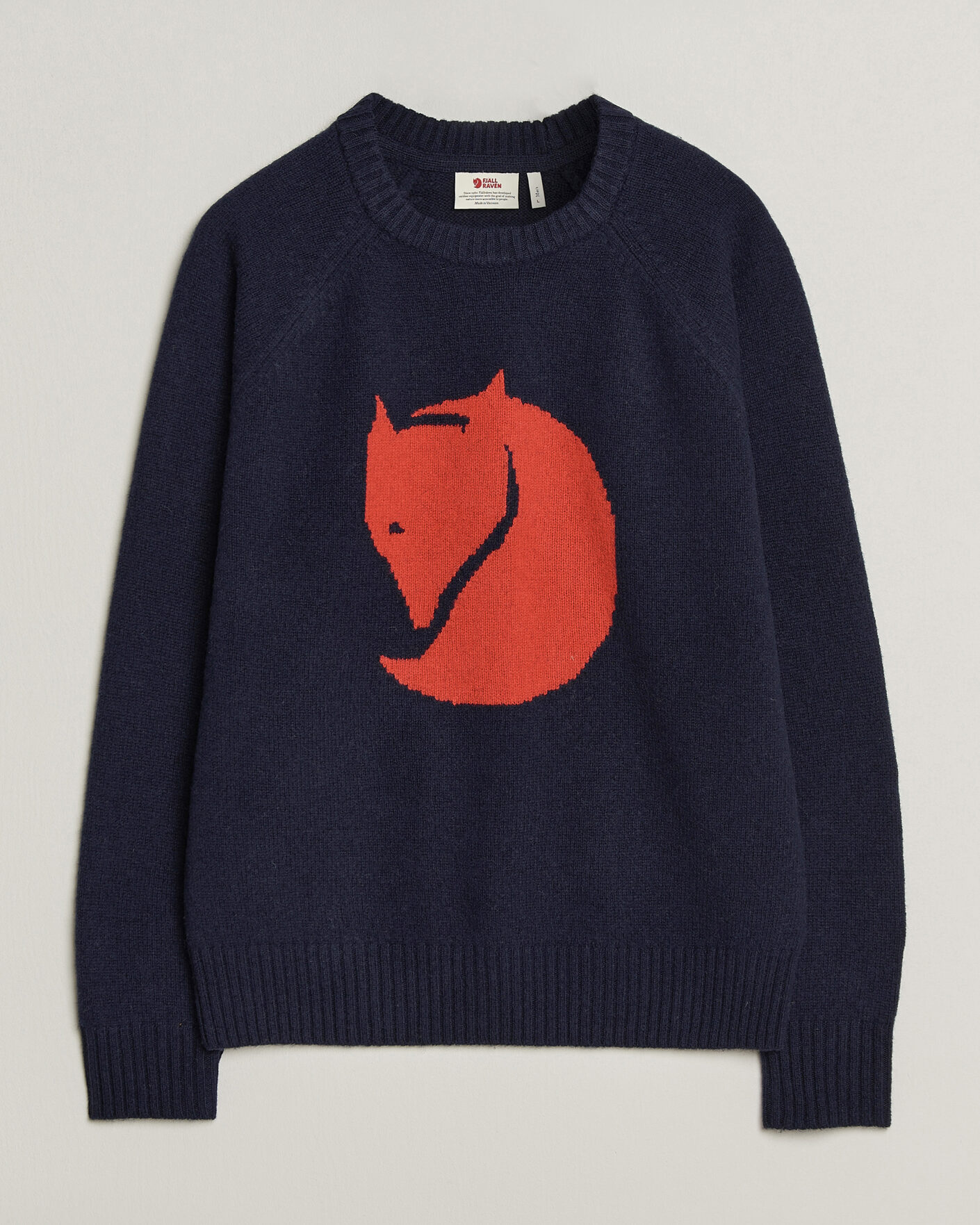Herren | Pullover | Fjällräven | Logo Knit Wool Sweater Dark Navy