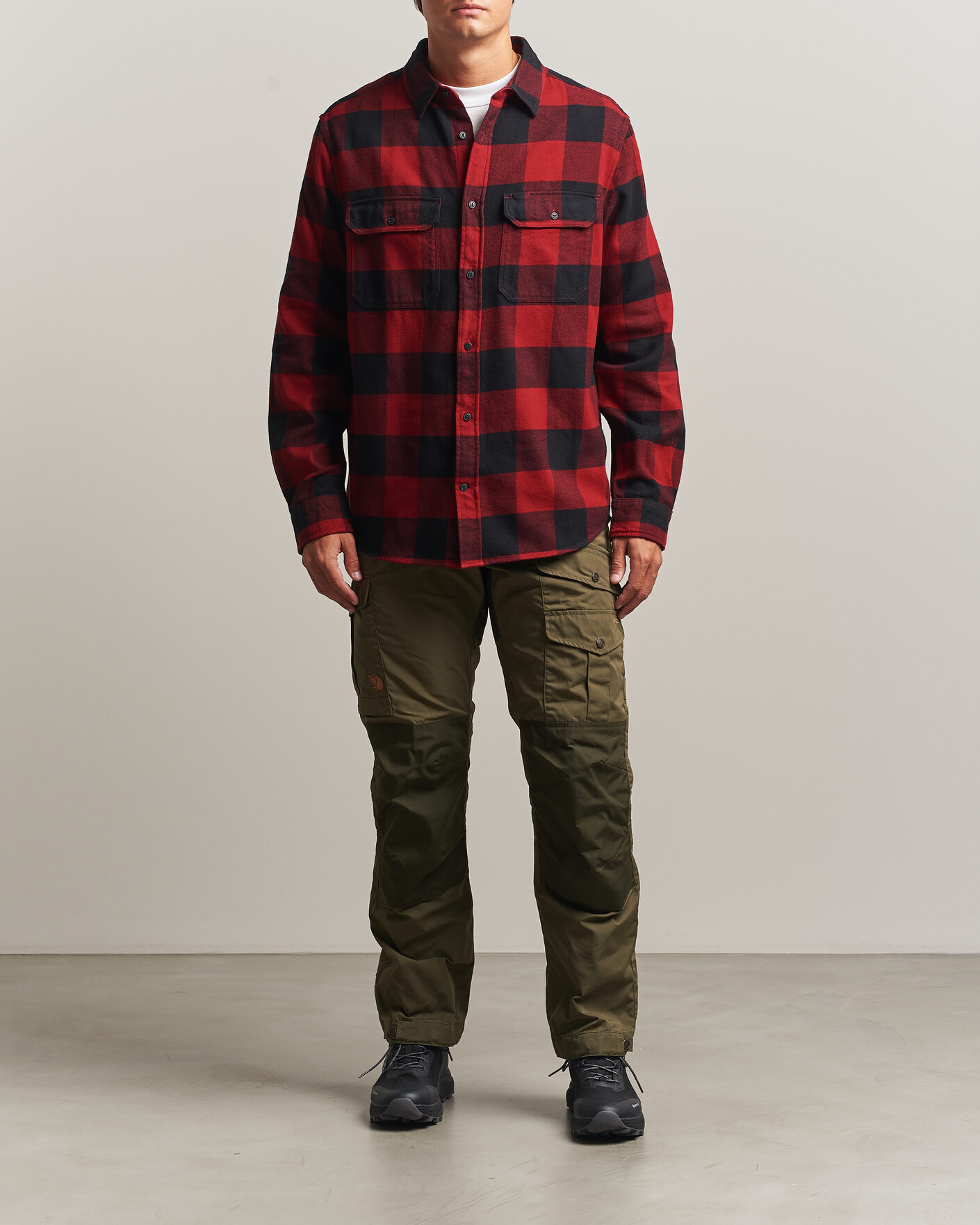 Herren | Hemden | Fjällräven | Övik Heavy Flannel Shirt Red/Black