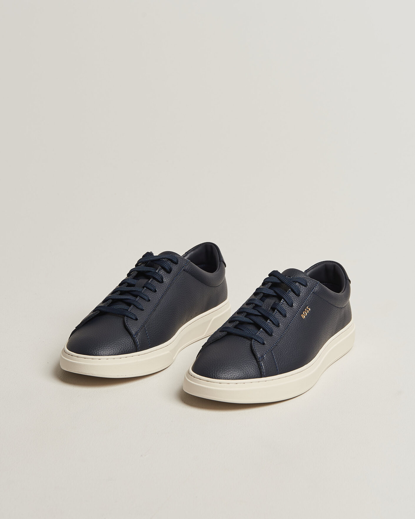 Herren | Sneaker | BOSS BLACK | Kieran Grained Leather Sneaker Dark Blue