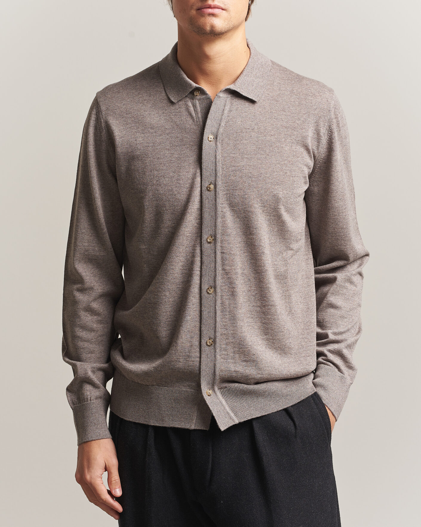 Herren | Pullover | BOSS BLACK | Helbert Merino Knitted Cardigan Open Brown