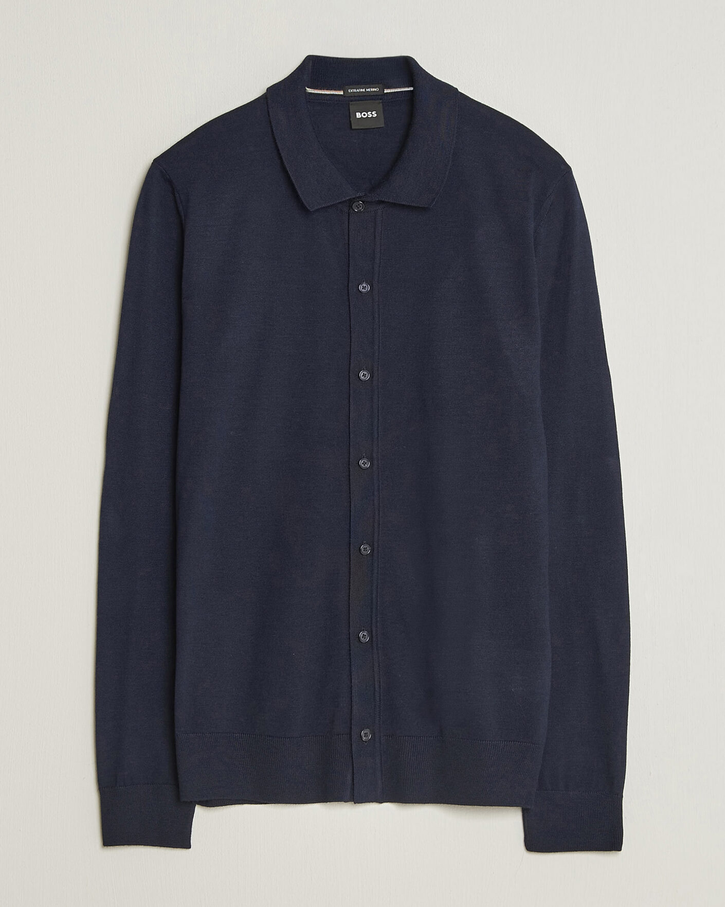Herren | Pullover | BOSS BLACK | Helbert Merino Knitted Cardigan Dark Blue