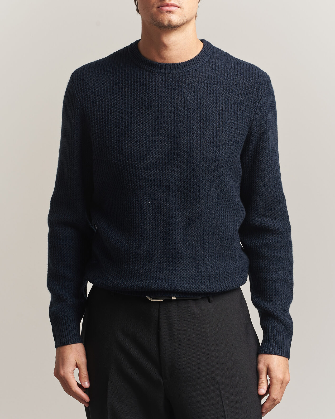 Herren | Pullover | BOSS BLACK | Fiocchetto Wool/Cashmere Crew Neck Dark Blue