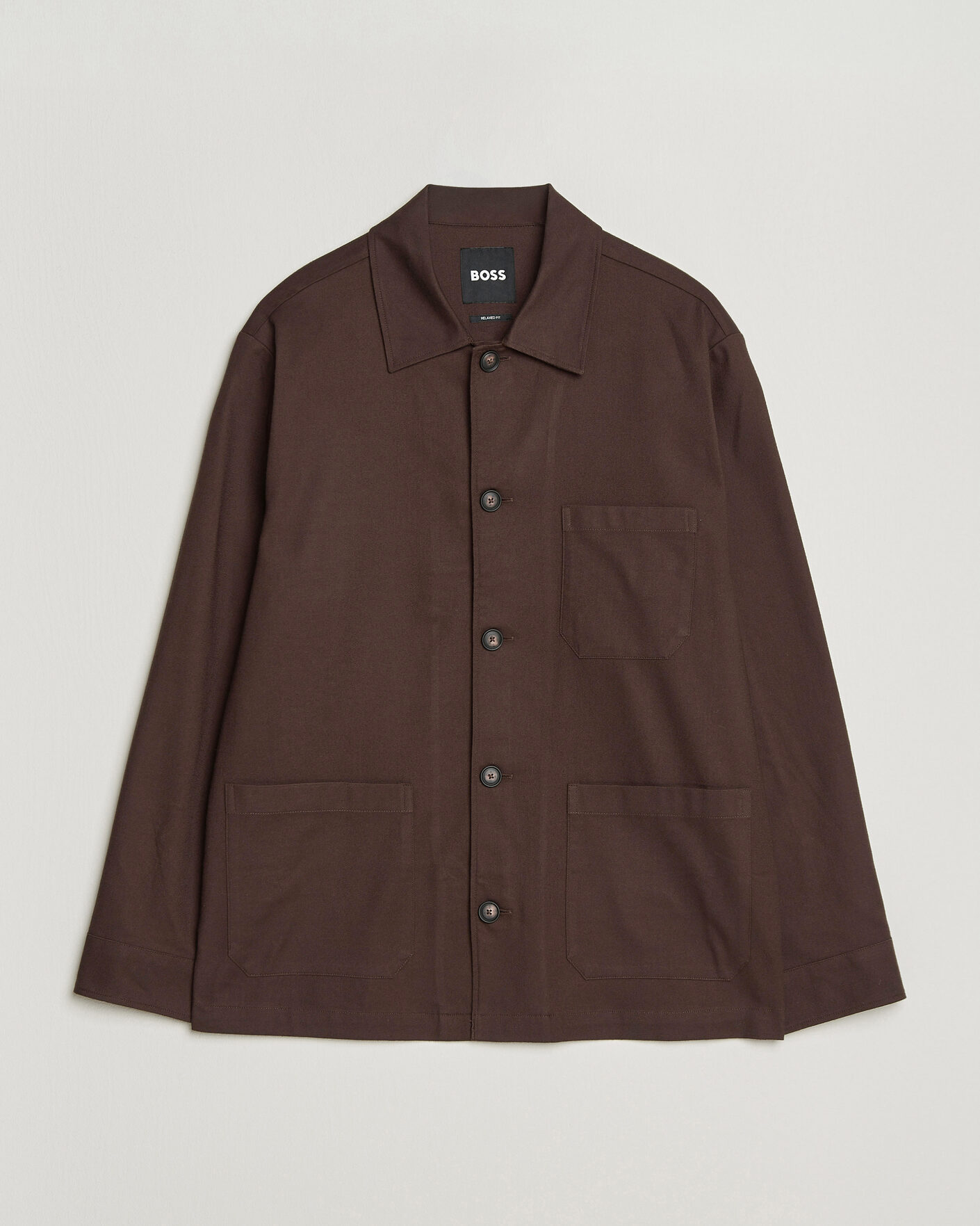 Herren | Hemden | BOSS BLACK | Cai Cotton Overshirt Dark Brown