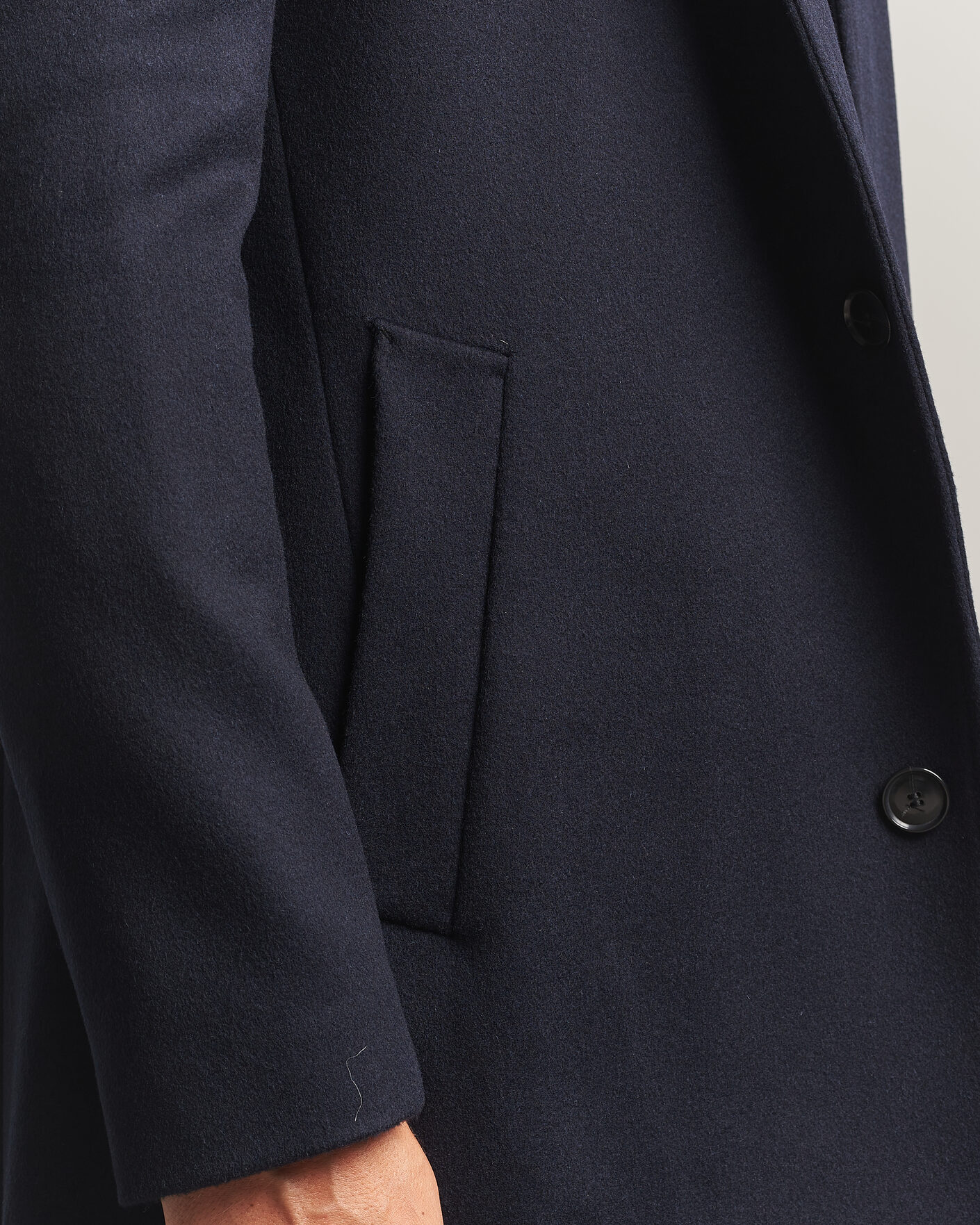 Herren | Jacken | BOSS BLACK | Hyde Wool Stand Up Collar Coat Dark Blue