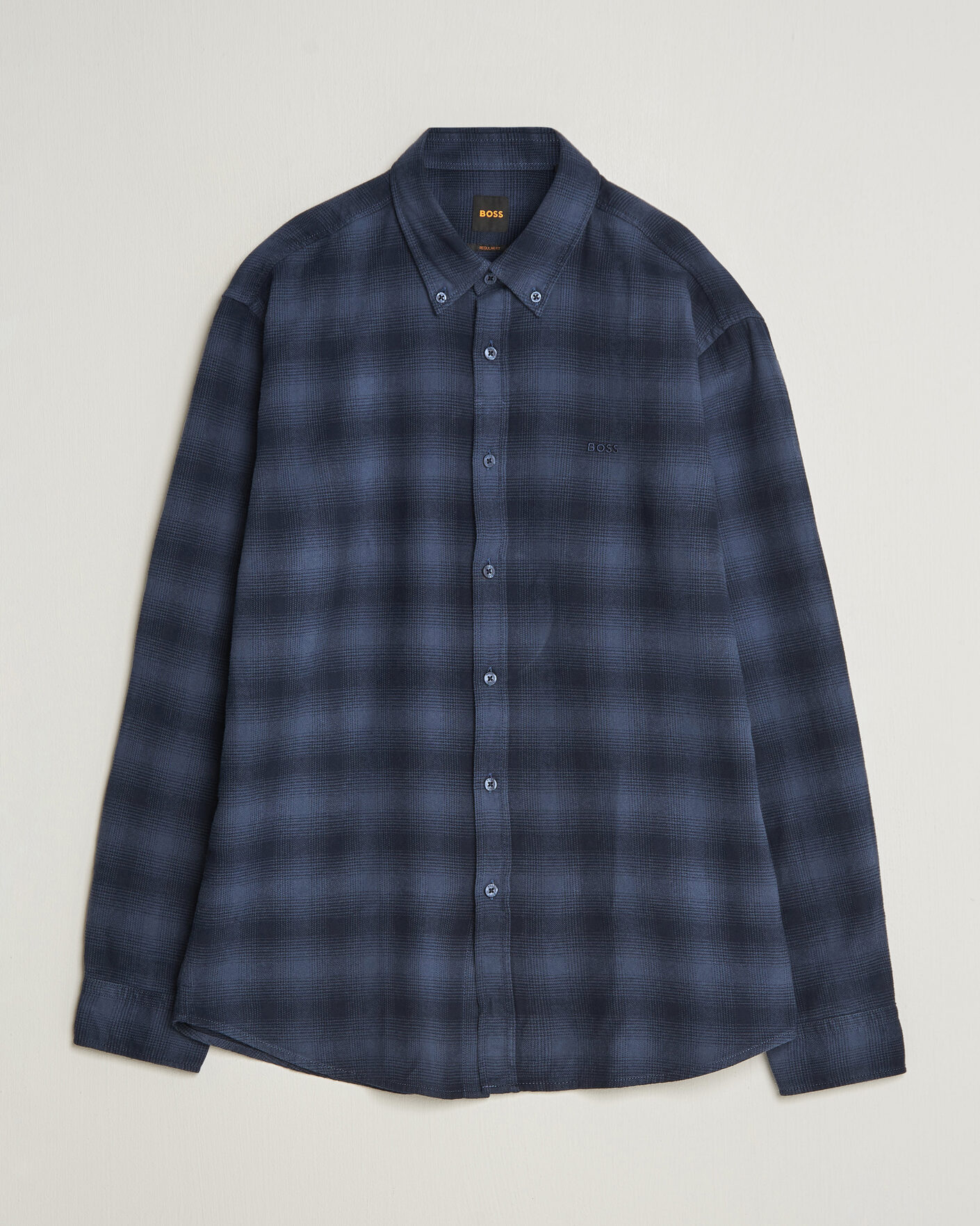Herren | Hemden | BOSS ORANGE | Rickert Brushed Cotton Checked Shirt Dark Blue