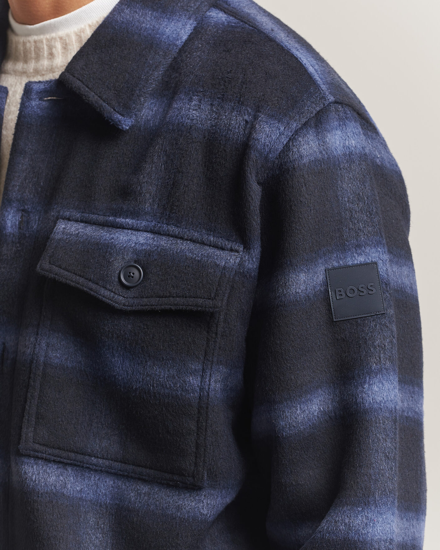 Herren | Jacken | BOSS ORANGE | Losky Flannel Checked Overshirt Dark Blue