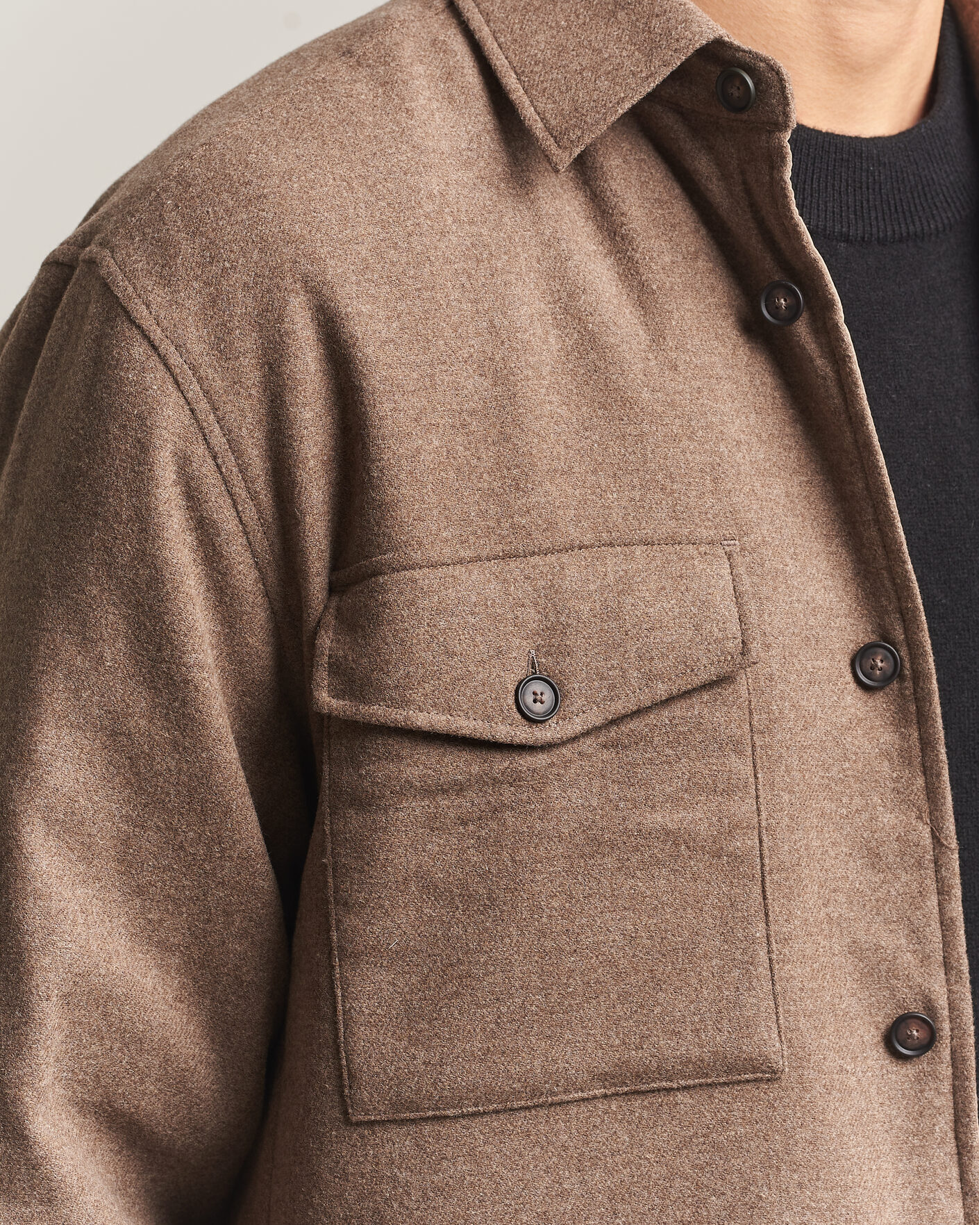 Herren | Hemden | BOSS BLACK | Colin Brushed Pocket Overshirt Open Brown