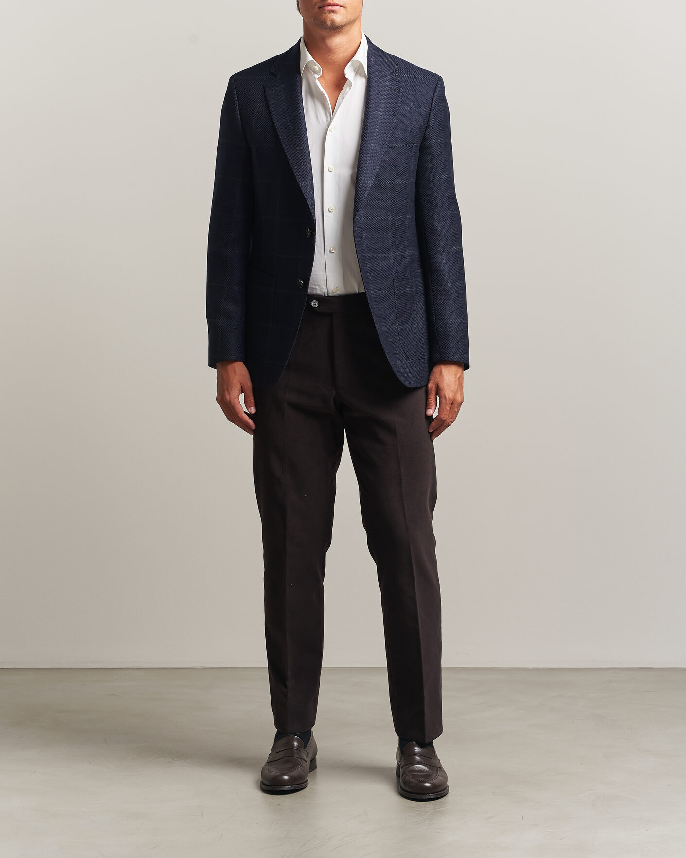 Herren | Sakkos | BOSS BLACK | Hutson Checked Wool Blazer Dark Blue