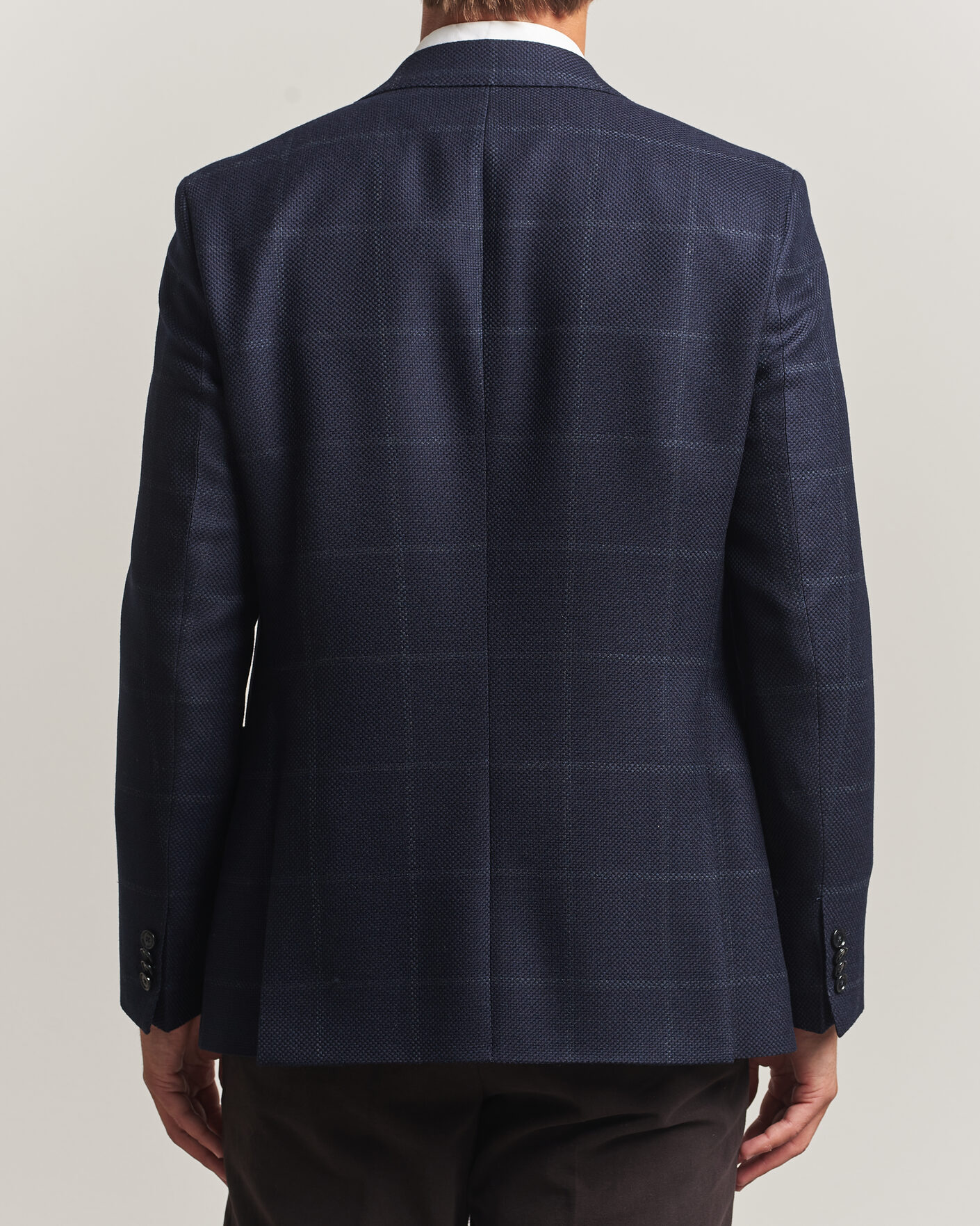 Herren | Sakkos | BOSS BLACK | Hutson Checked Wool Blazer Dark Blue