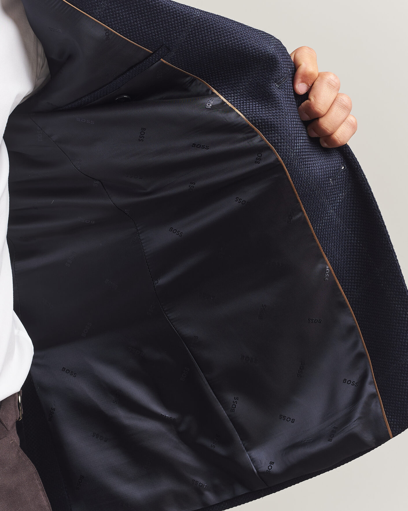 Herren | Sakkos | BOSS BLACK | Hutson Checked Wool Blazer Dark Blue