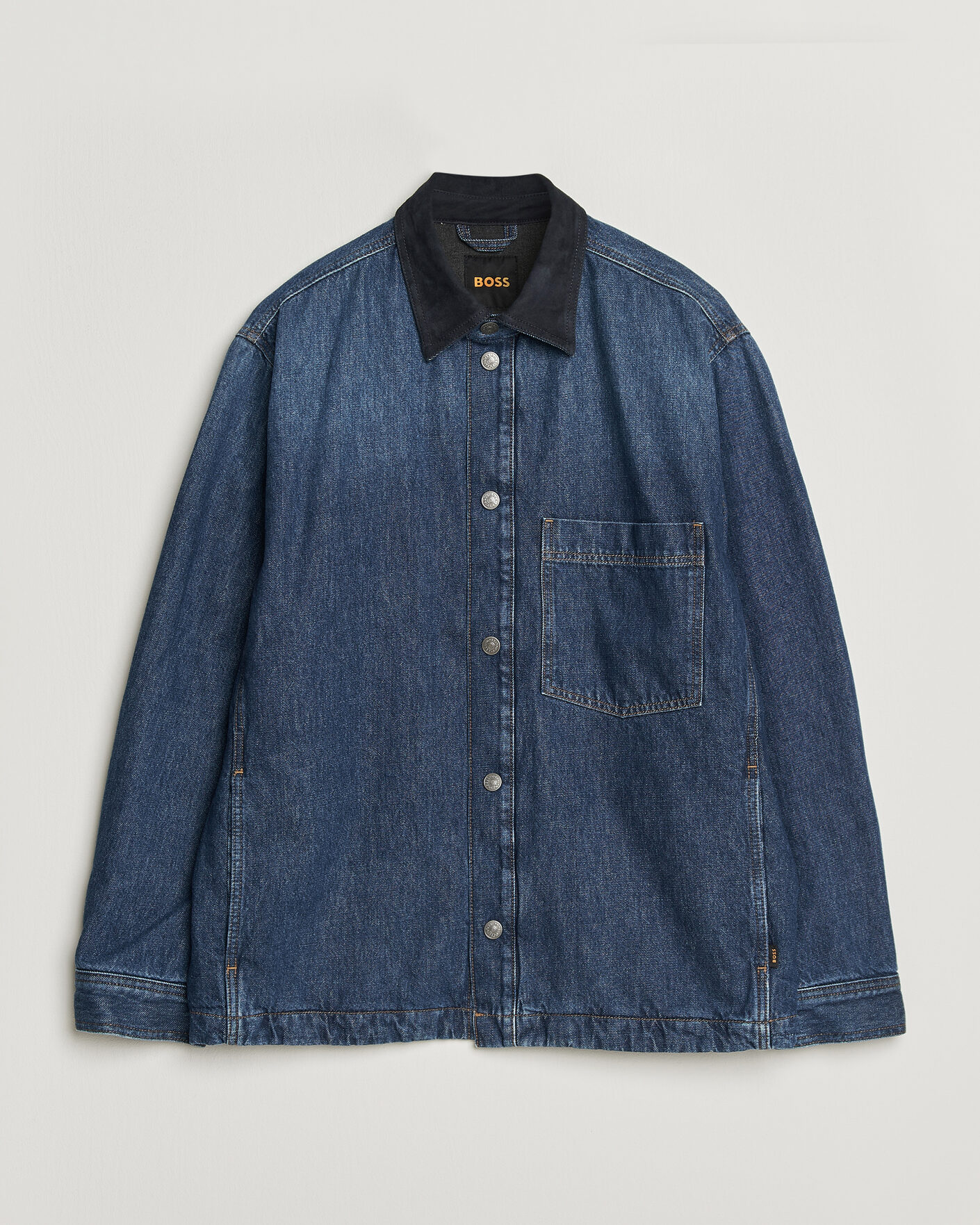 Herren | Hemden | BOSS ORANGE | Laredo Denim Overshirt Navy