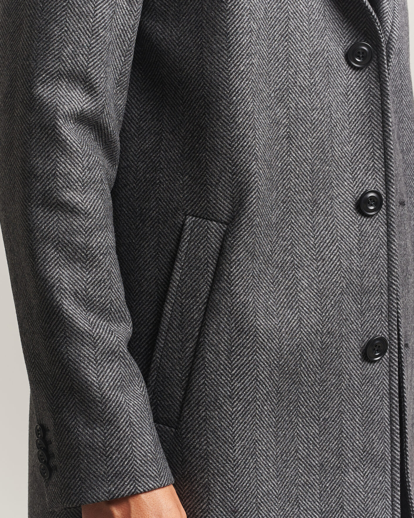 Herren | Jacken | HUGO | Malte Herringbone Coat Dark Grey
